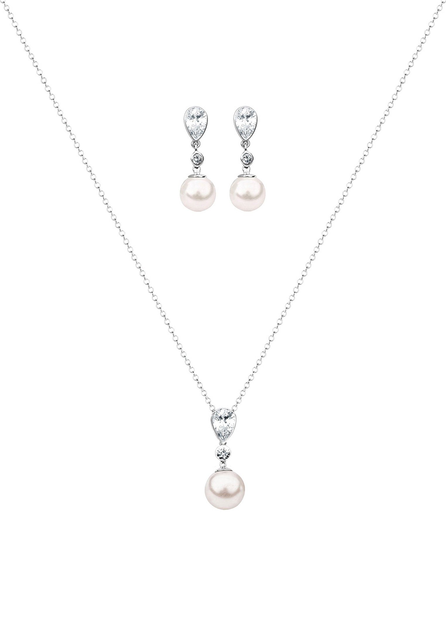 Nenalina Schmuckset Synthetische Perle Zirkonia 925 günstig online kaufen