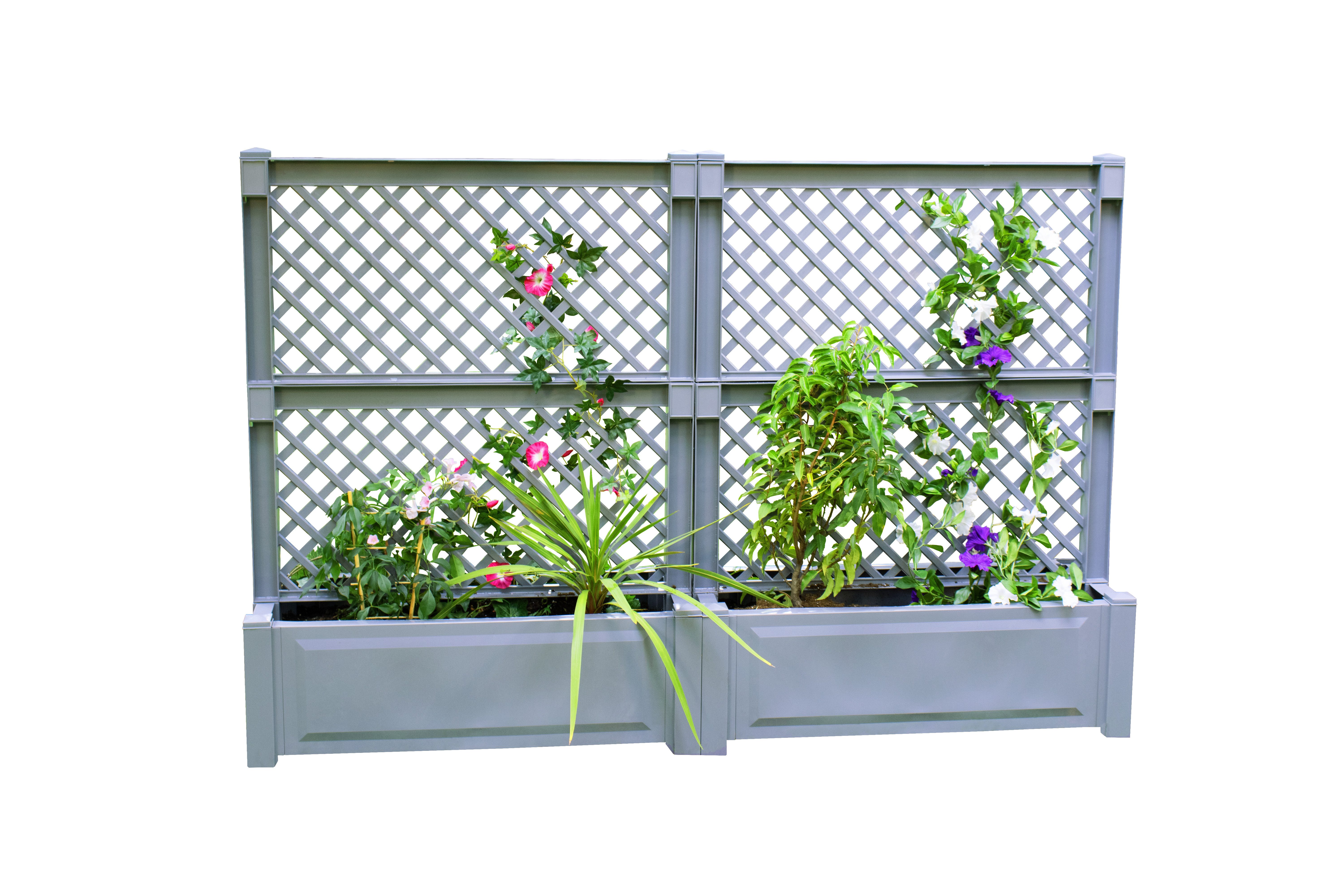 KHW Spalier, 2 St., 2er-Set Pflanzkasten groß 100 cm mit Zentralspalier