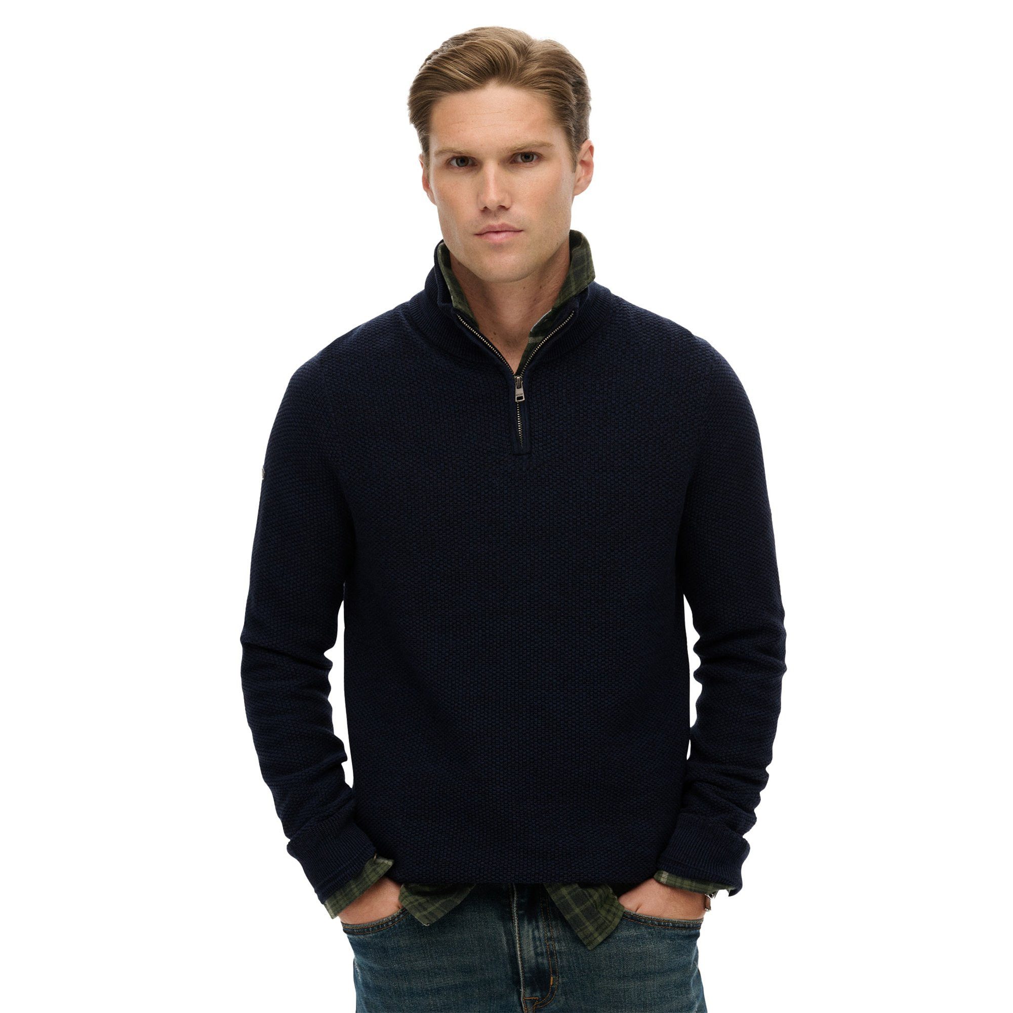 Superdry Sweatshirt Herren Sweatshirt Baumwolle Cotton Texture Henley günstig online kaufen