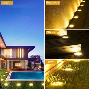 BlingBin LED Solarleuchte 4pcs Solar In-Ground Light, Outdoor Buried Light für Garten Rasen Weg, Solar, LED, hochwertigen polykristallinen Silizium-Solarpanels, Robustes Design
