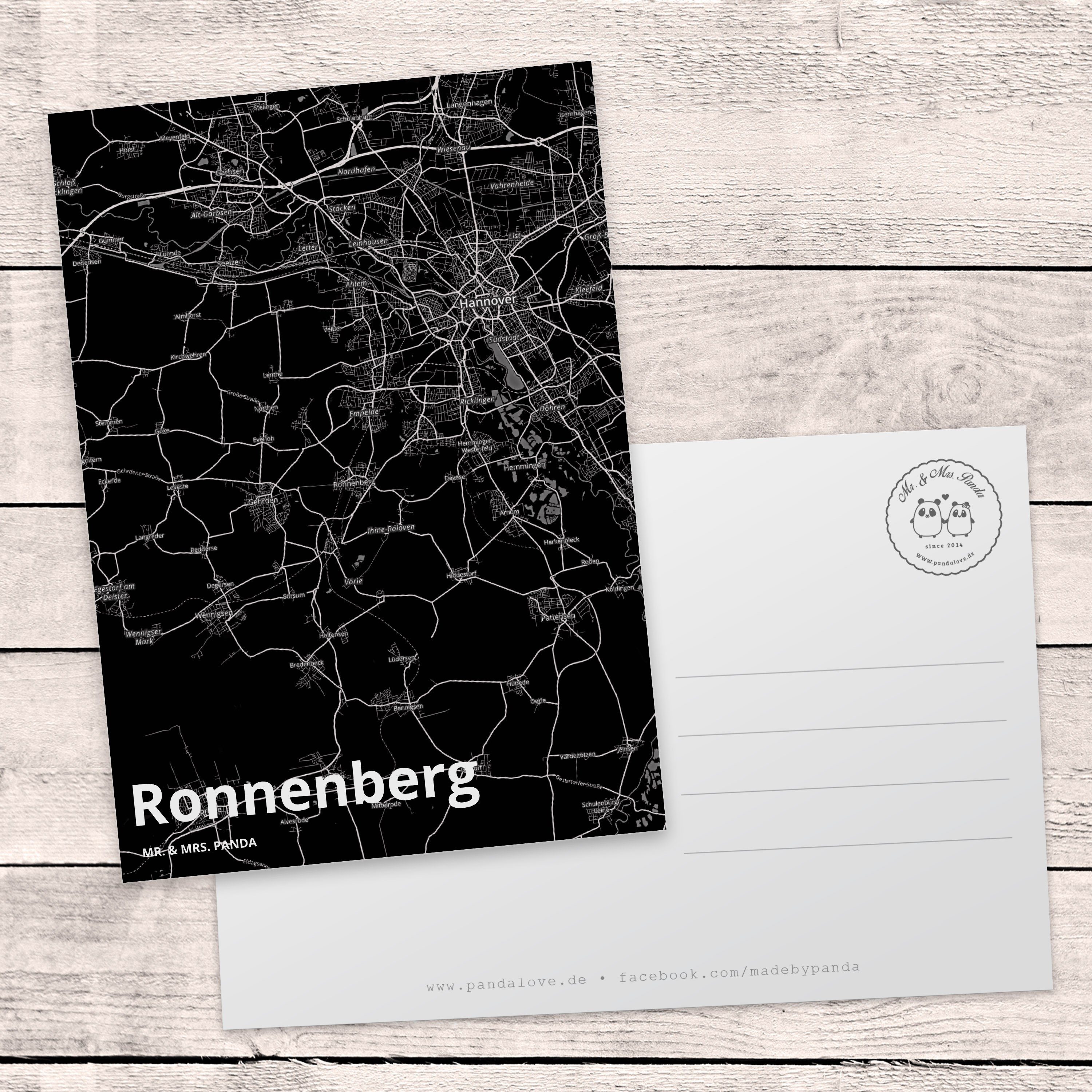 - Einladungskarte, Karte Mr. Ma Panda Stadt Postkarte Geschenk, Ronnenberg Dorf Landkarte Mrs. &