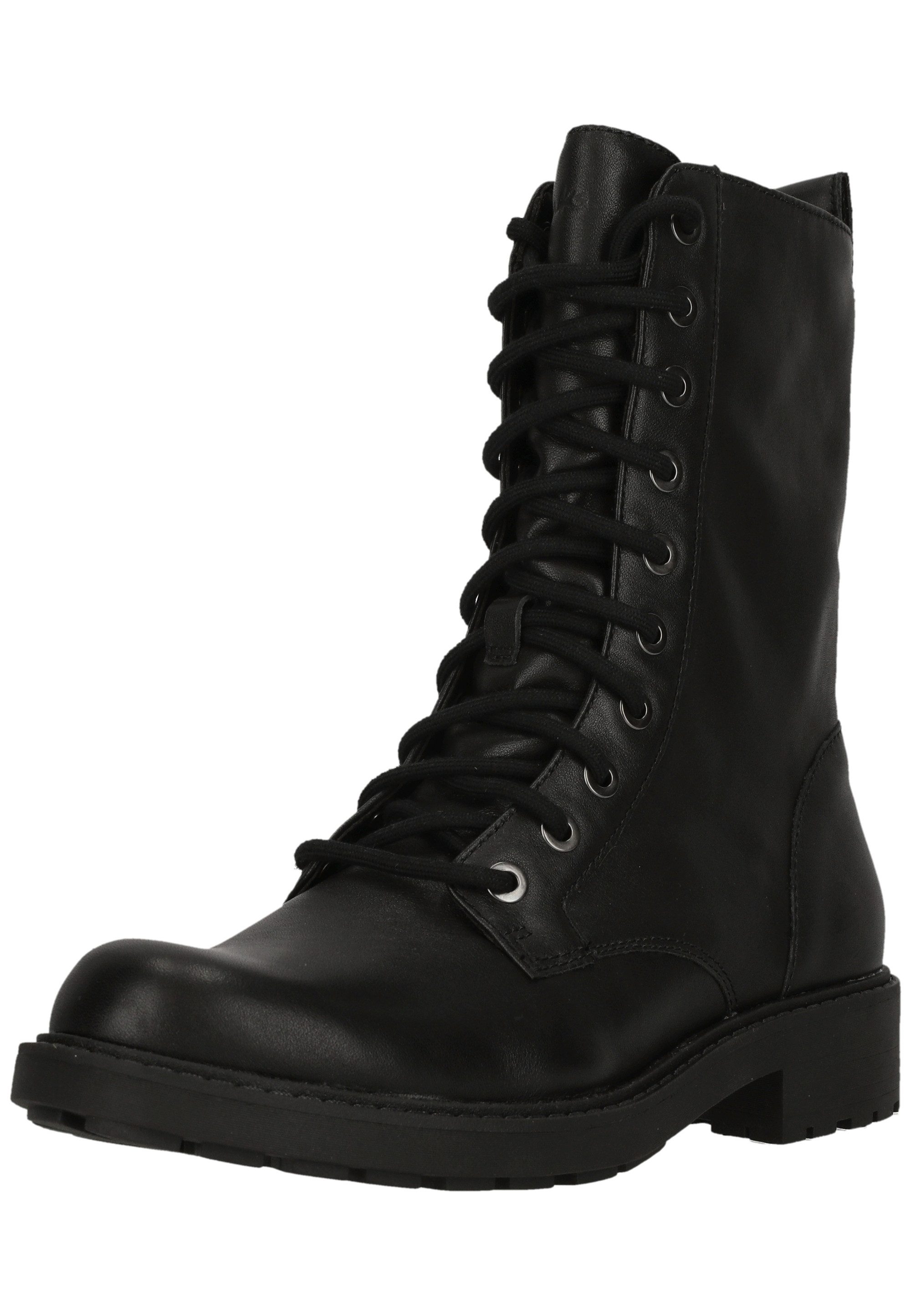 Clarks Orinoco2 Style Black Leather Stiefel mit profilierter Sohle für guten Halt