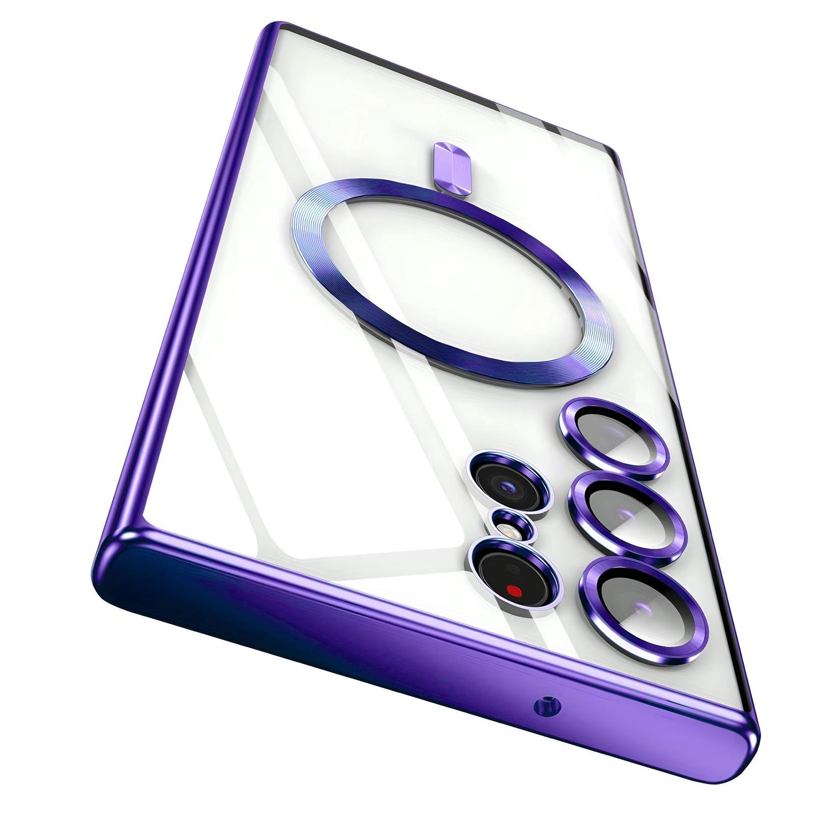 Numerva Handyhülle Magsafe Handy Hülle für Samsung Galaxy S22 Ultra, Schutzhülle TPU Case Cover Bumper Magsafe Magnet und Kameraschutzglas