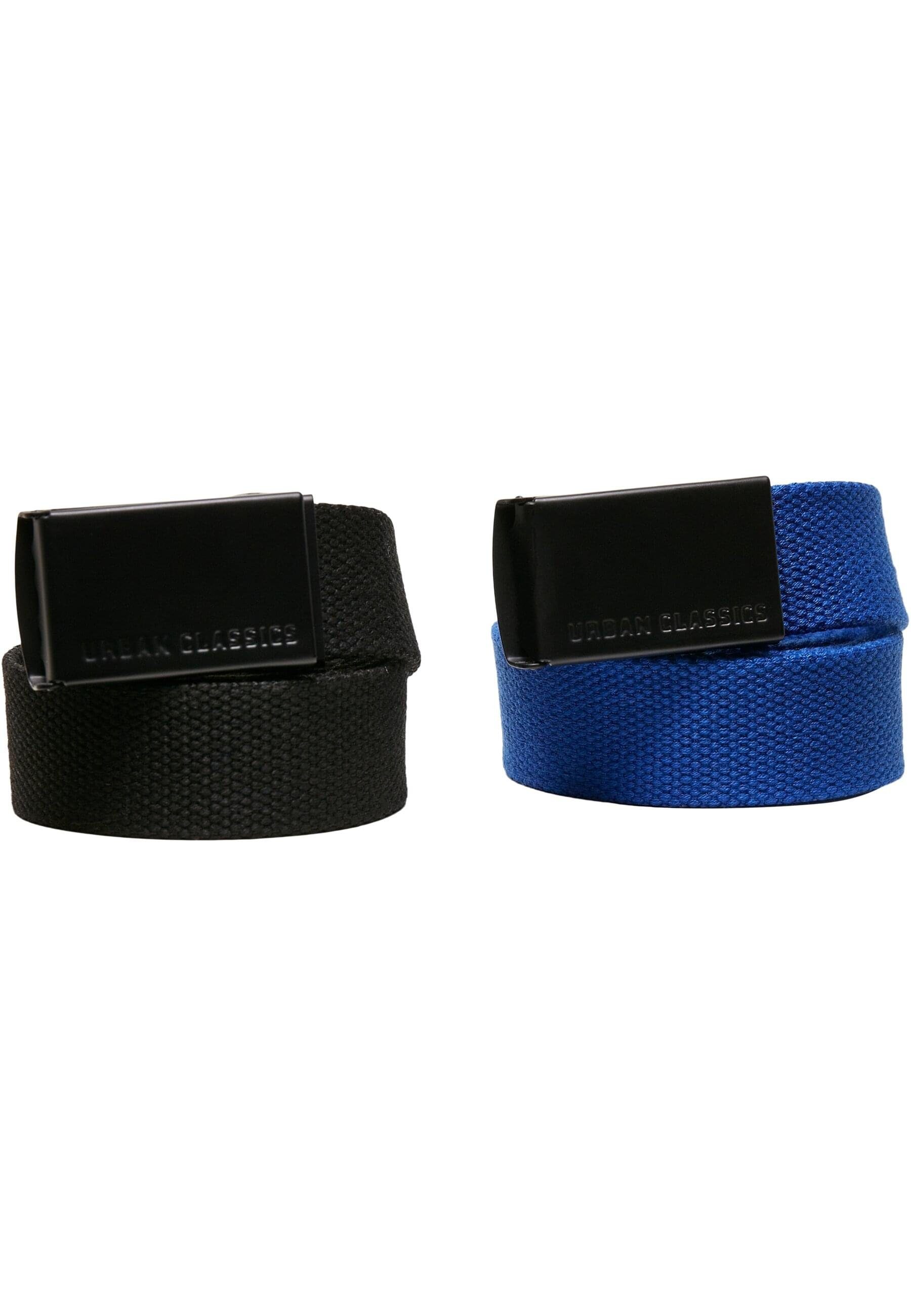 URBAN CLASSICS Hüftgürtel Canvas Unisex 2-Pack Kids Belt black-blue