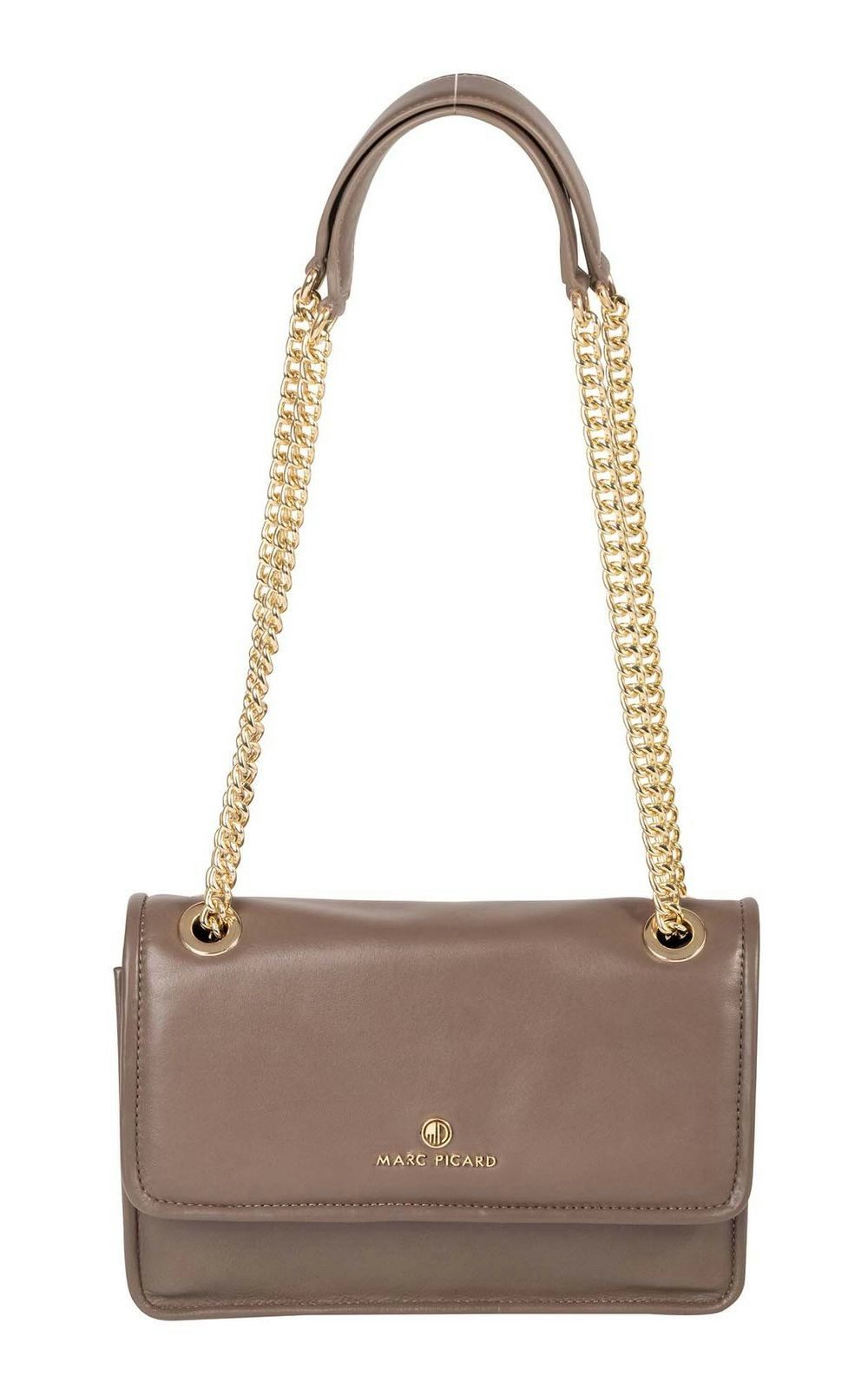 Marc Picard Schultertasche Shoulder Bag with Metal Strap, aus echtem Rindsleder