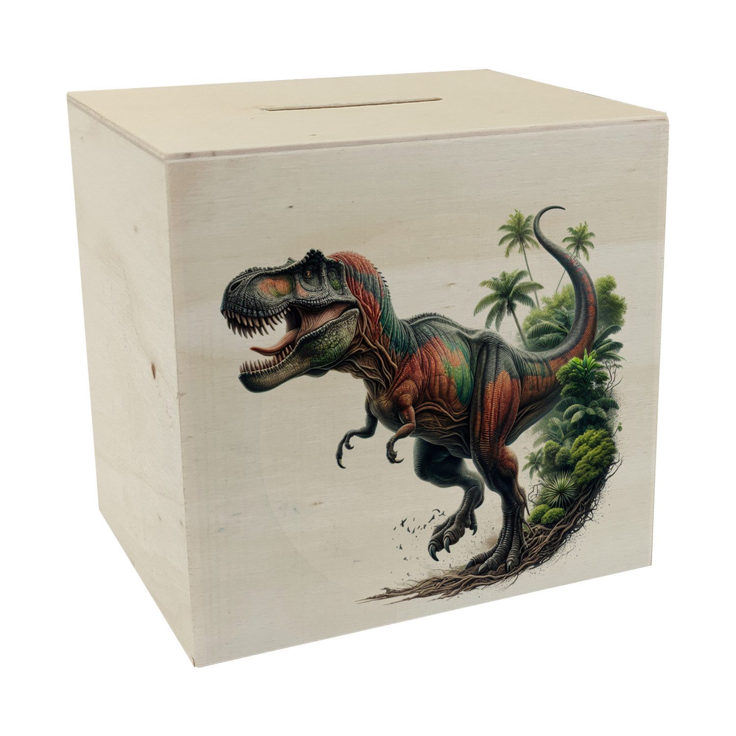 speecheese Spardose T-Rex Dinosaurier Spardose aus Holz