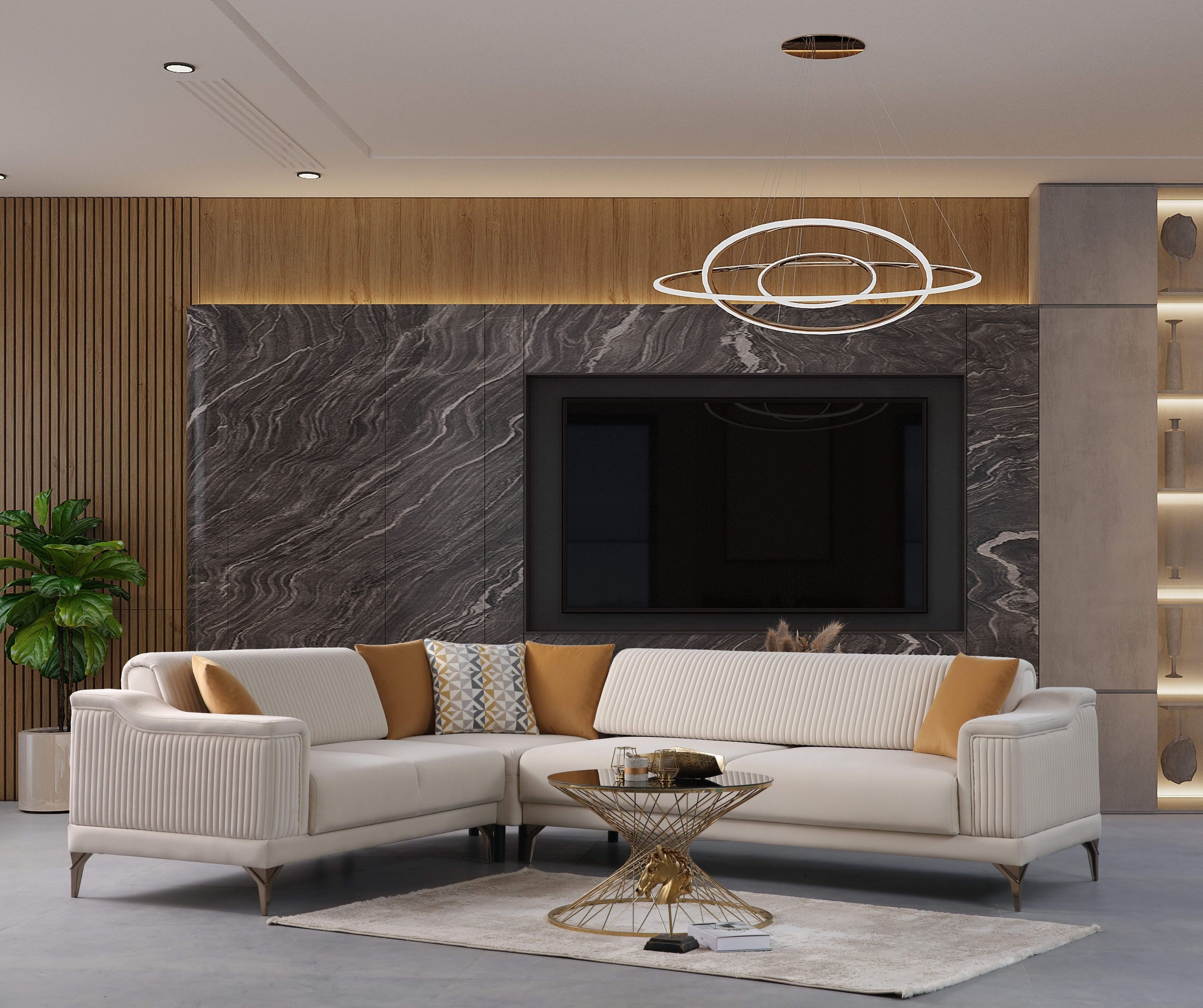 Villa Möbel Ecksofa Santiago, 1 Teile, mit Relax-/Bettfunktion durch umklappbare Rückenlehne
