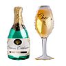 Champagner-Flasche mit Glas