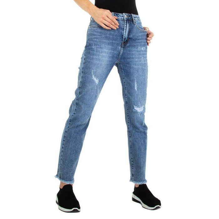 Ital-Design Relax-fit-Jeans Damen Freizeit Jeansstoff Relaxed Fit Jeans in Blau