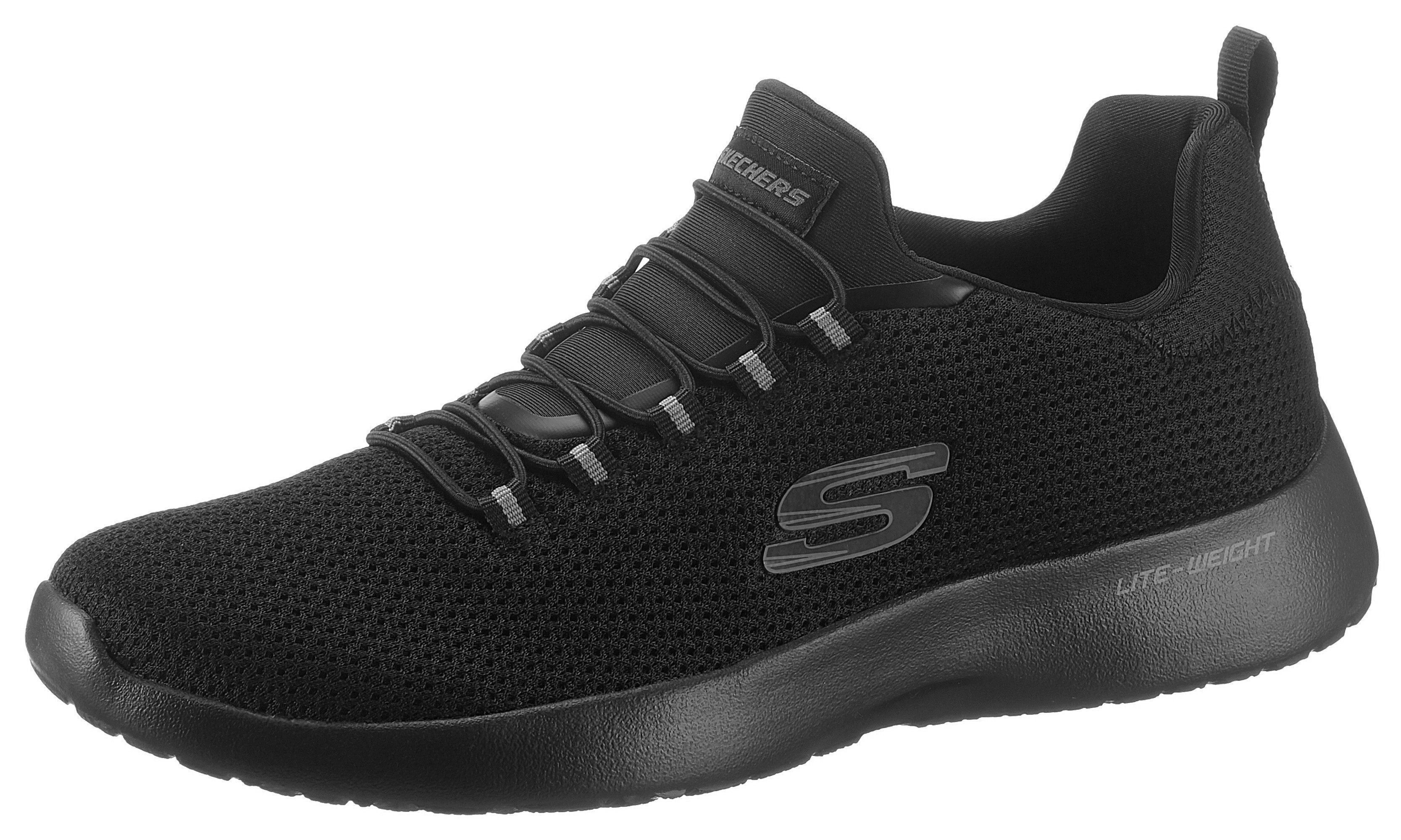 zum Schlupfen mit Skechers DYNAMIGHT Slip-On Gummizug black Sneaker