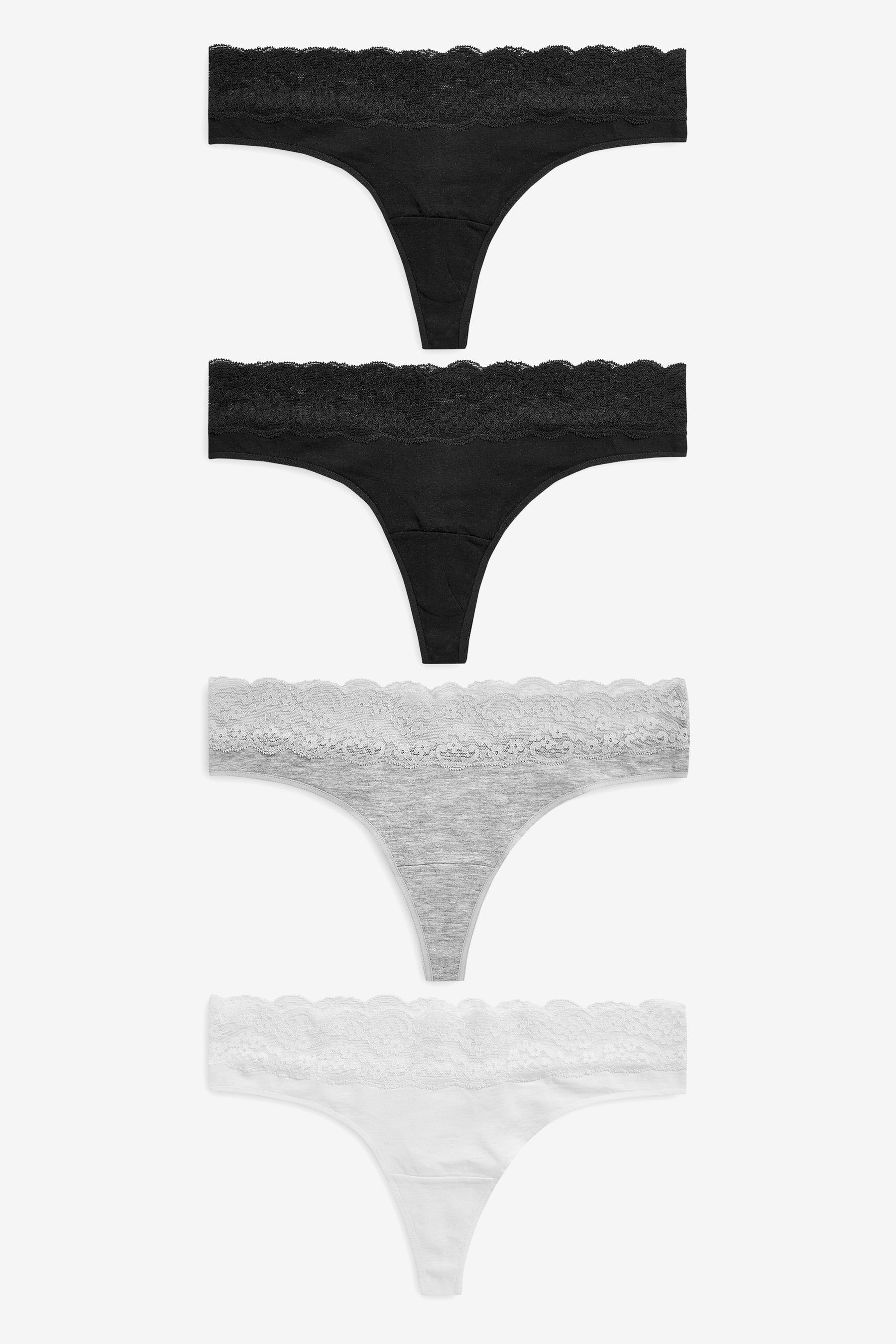 Next String Spitzenslips im 4er-Pack, Tanga (4-St)