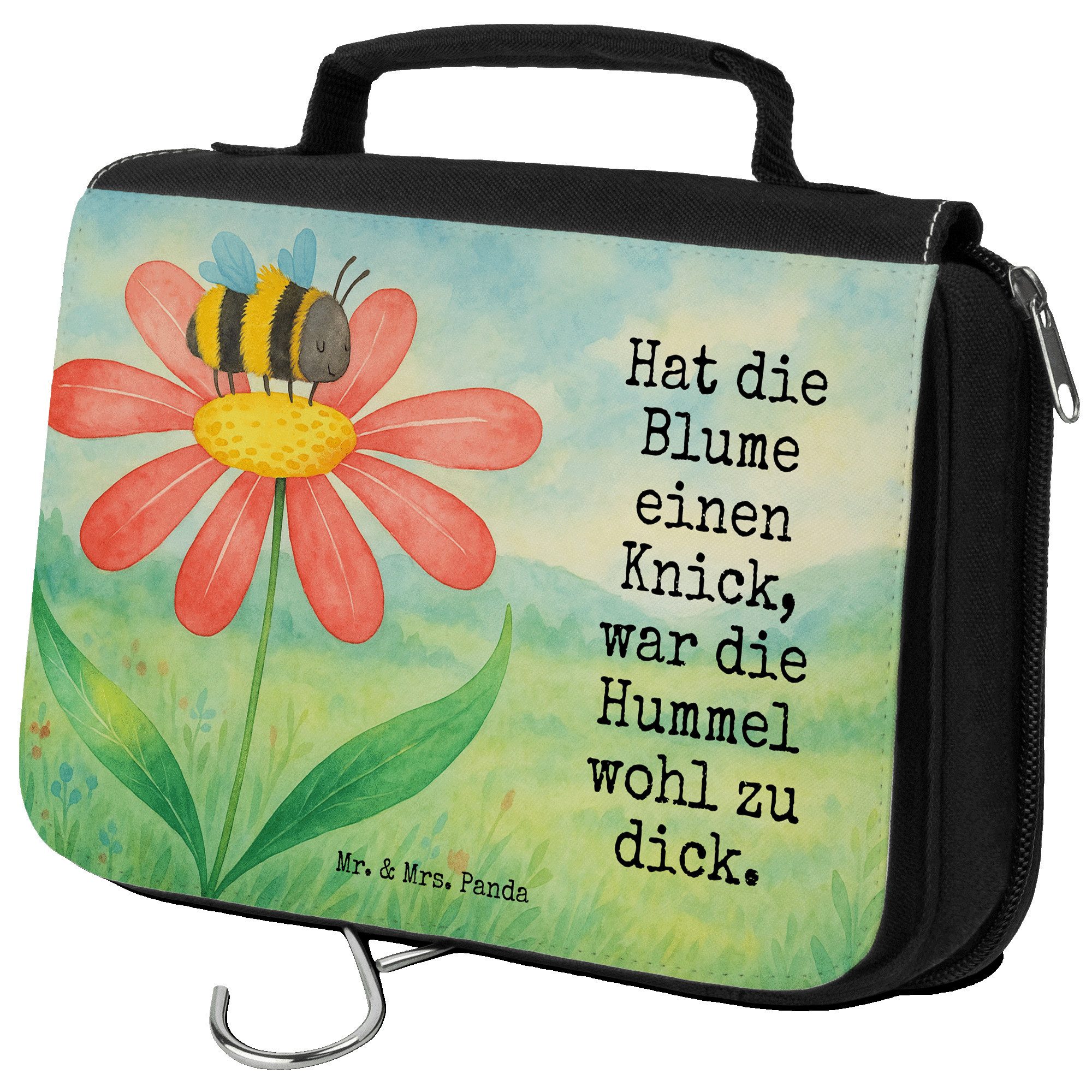 Kulturbeutel Hummel Blume Design, kosmetiktäschchen, Weiß, Schminktasche, Make-Up