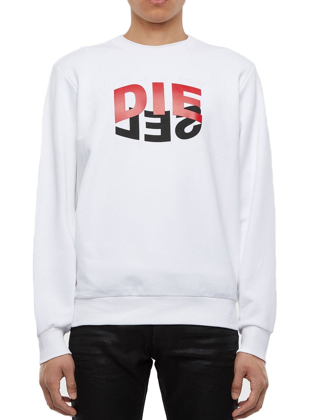 Diesel Sweatshirt Regular Fit Weiß Print S-GIRK-N80 - Pullover Logo