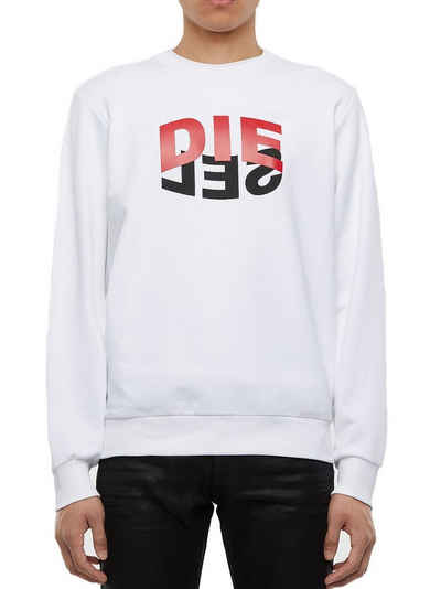 Diesel Sweatshirt Regular Fit Logo Print Pullover - S-GIRK-N80 Weiß