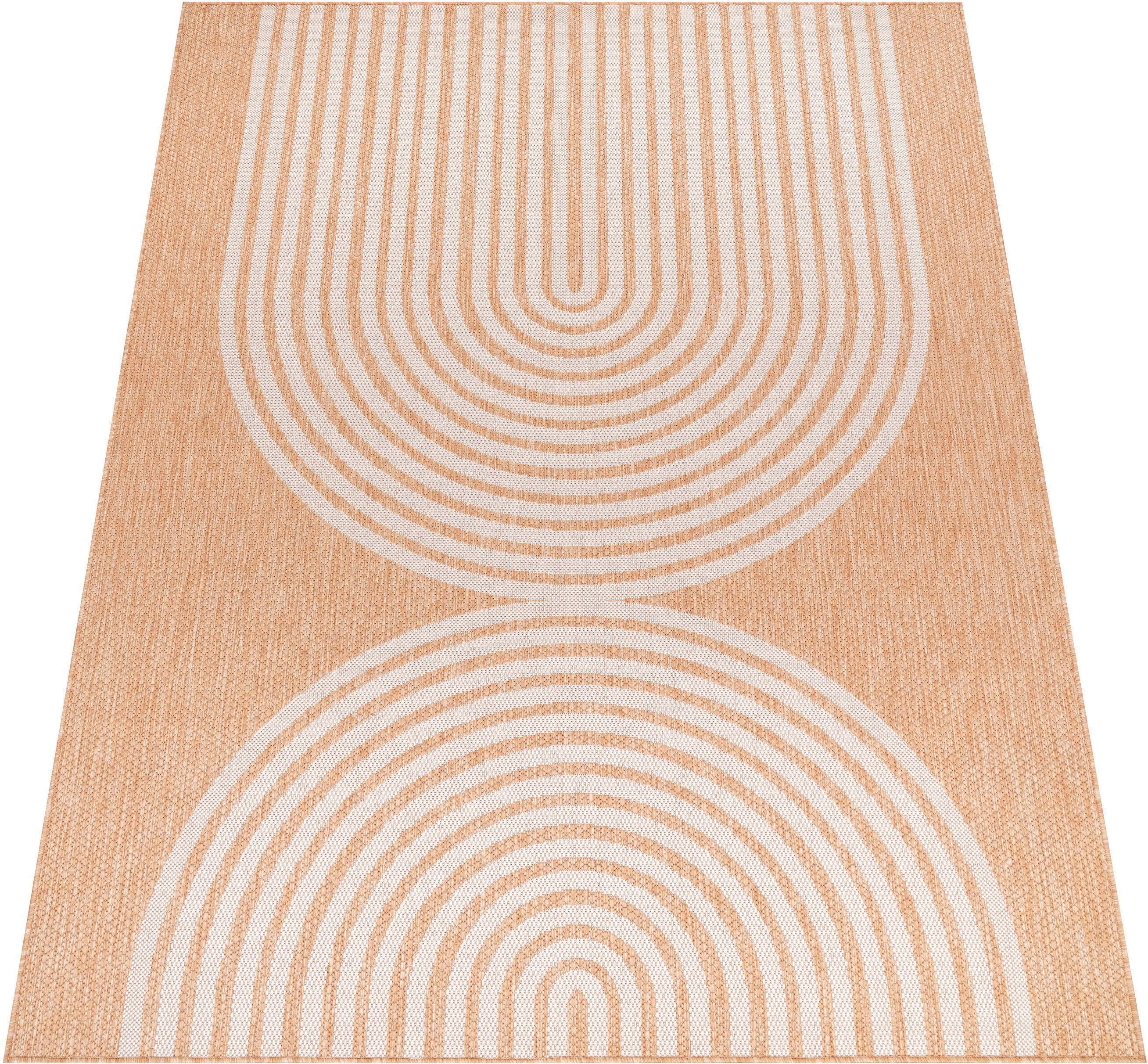 Teppich Illusion 328, Paco Home, rechteckig, Höhe: 4 mm, Flachgewebe, Scandi Look, In- und Outdoor geeignet beige