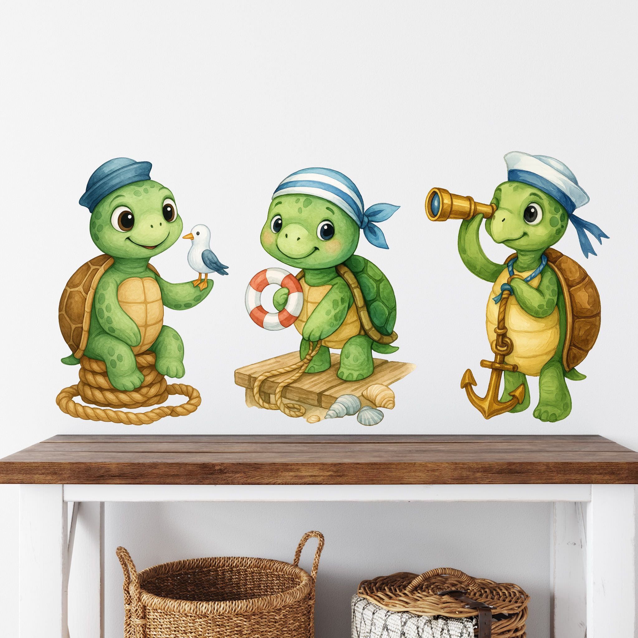 Sunnywall Wandtattoo Aufkleber Maritim Schildkröte - günstig online kaufen
