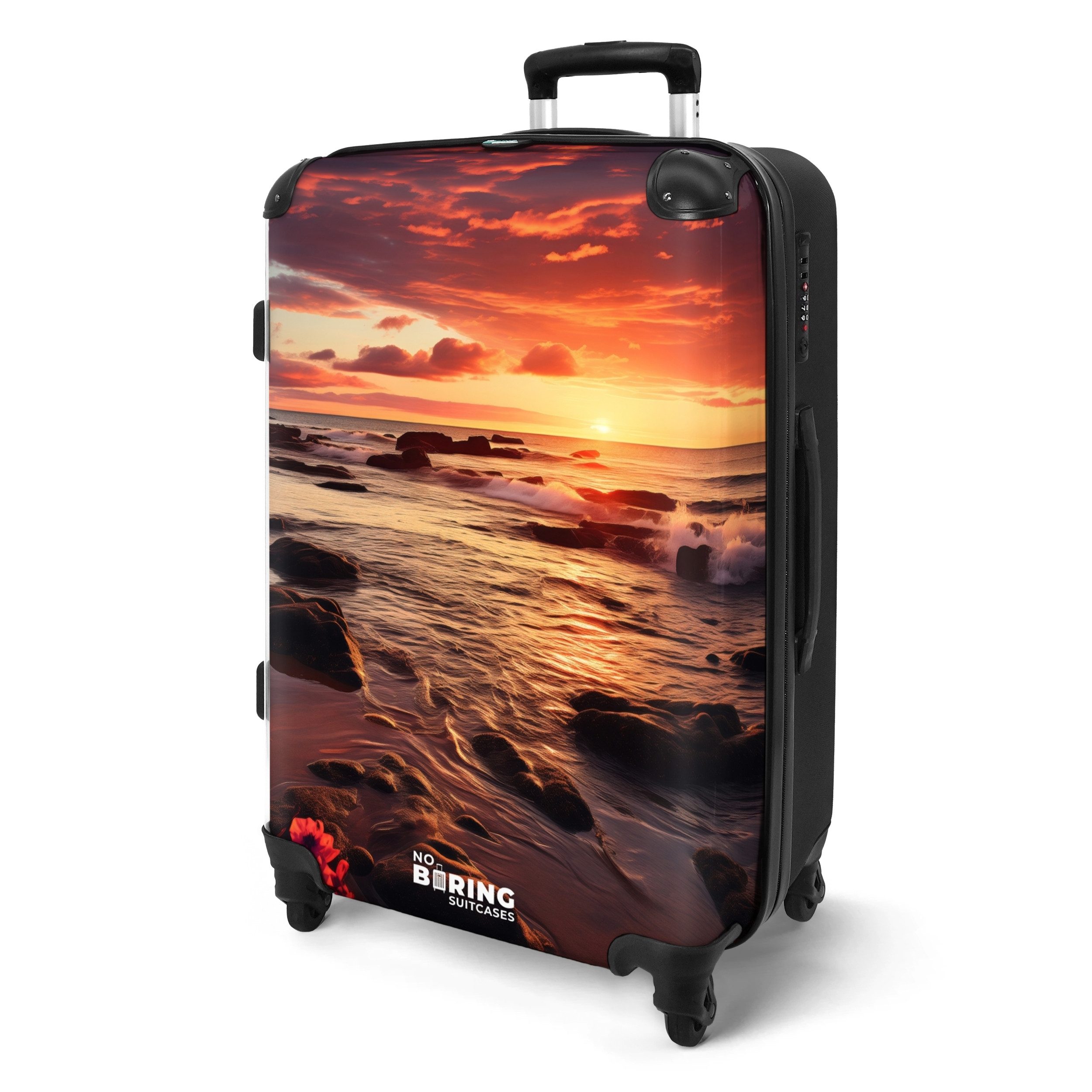 NoBoringSuitcases.com© Hartschalen-Trolley Felsiger Strand bei Sonnenunterg günstig online kaufen