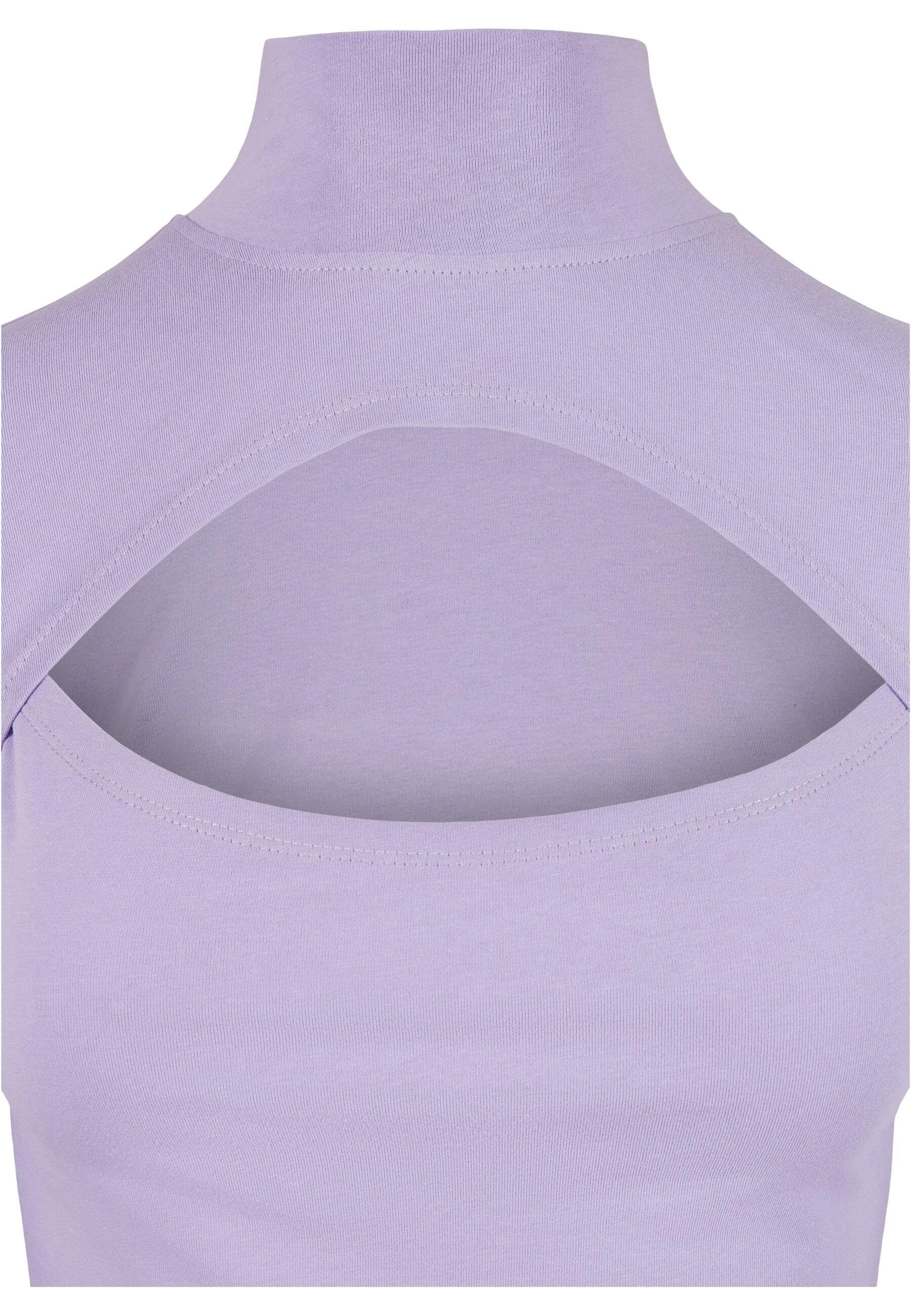 URBAN CLASSICS Langarmshirt Damen Ladies (1-tlg) lavender Turtleneck Longsleeve Cut-Out