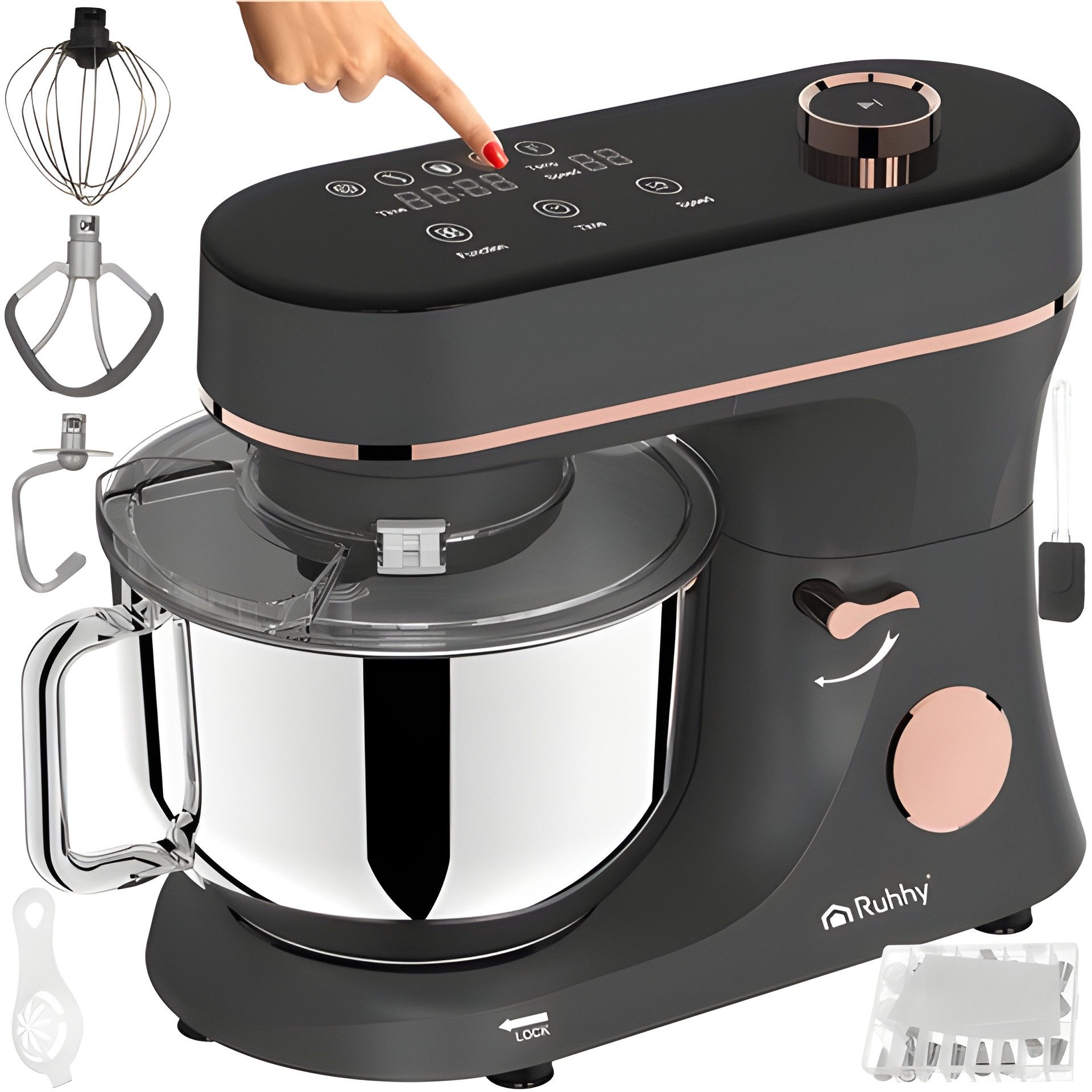 Ruhhy Küchenmaschine, 2300 W, 5,7 l Schüssel, mit Touchscreen-Display