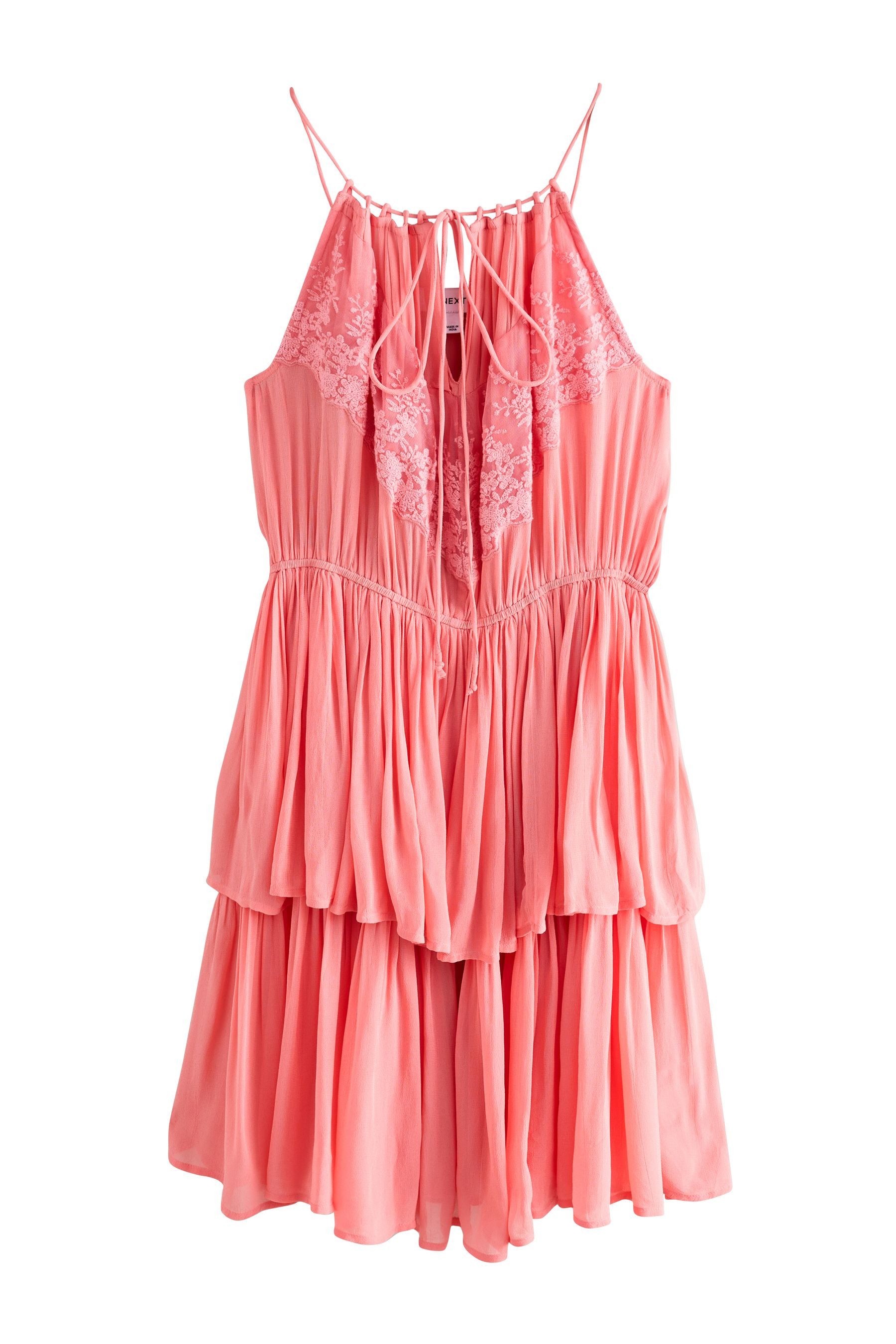 Next Strandkleid Besticktes, gestuftes Minikleid (1-tlg) günstig online kaufen