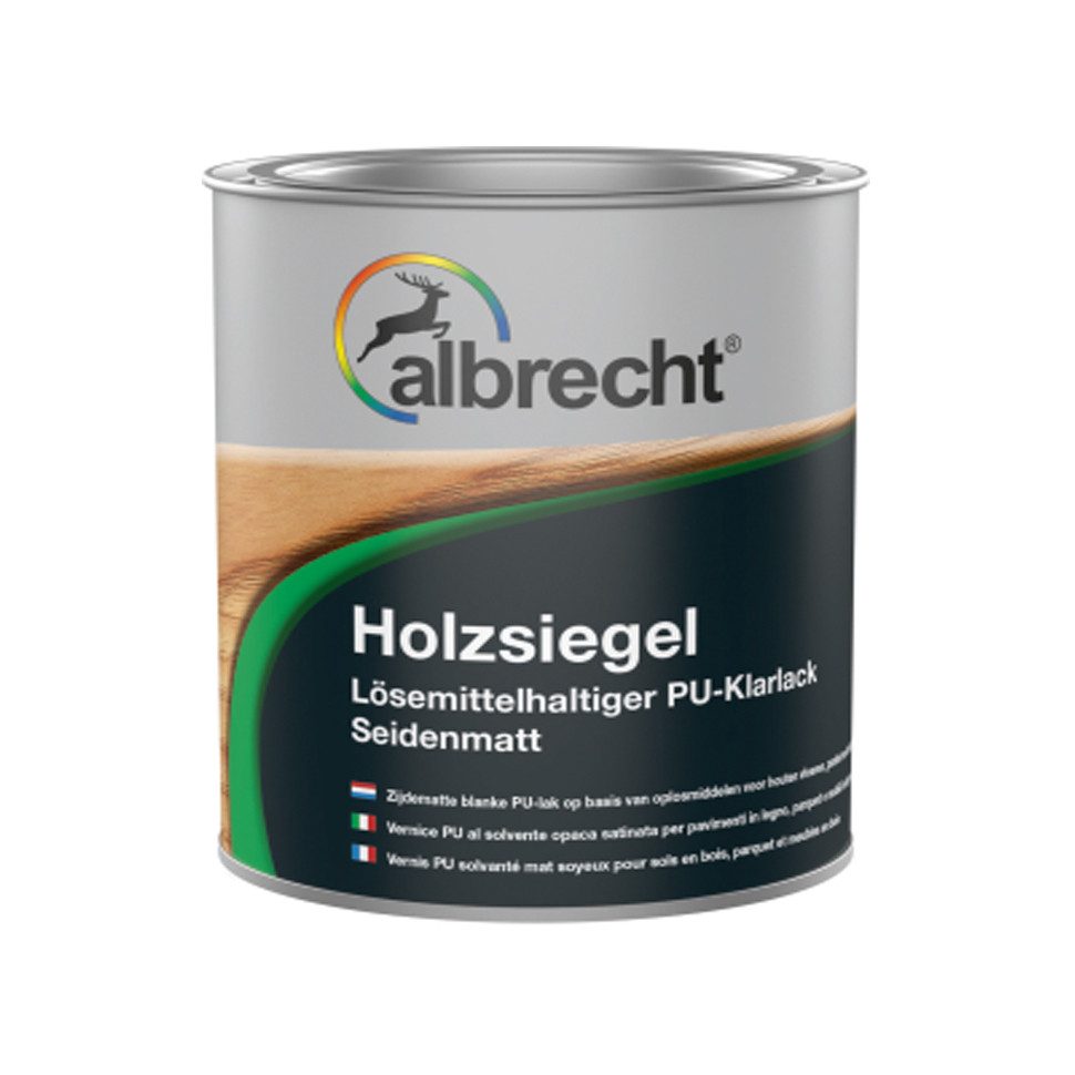 Lack Albrecht Holzlack Holzsiegel seidenmatt Holzschutz Farblos 750ml Holzschutzlack, geeignet für Holzfußböden, Parkett und Holzmöbel