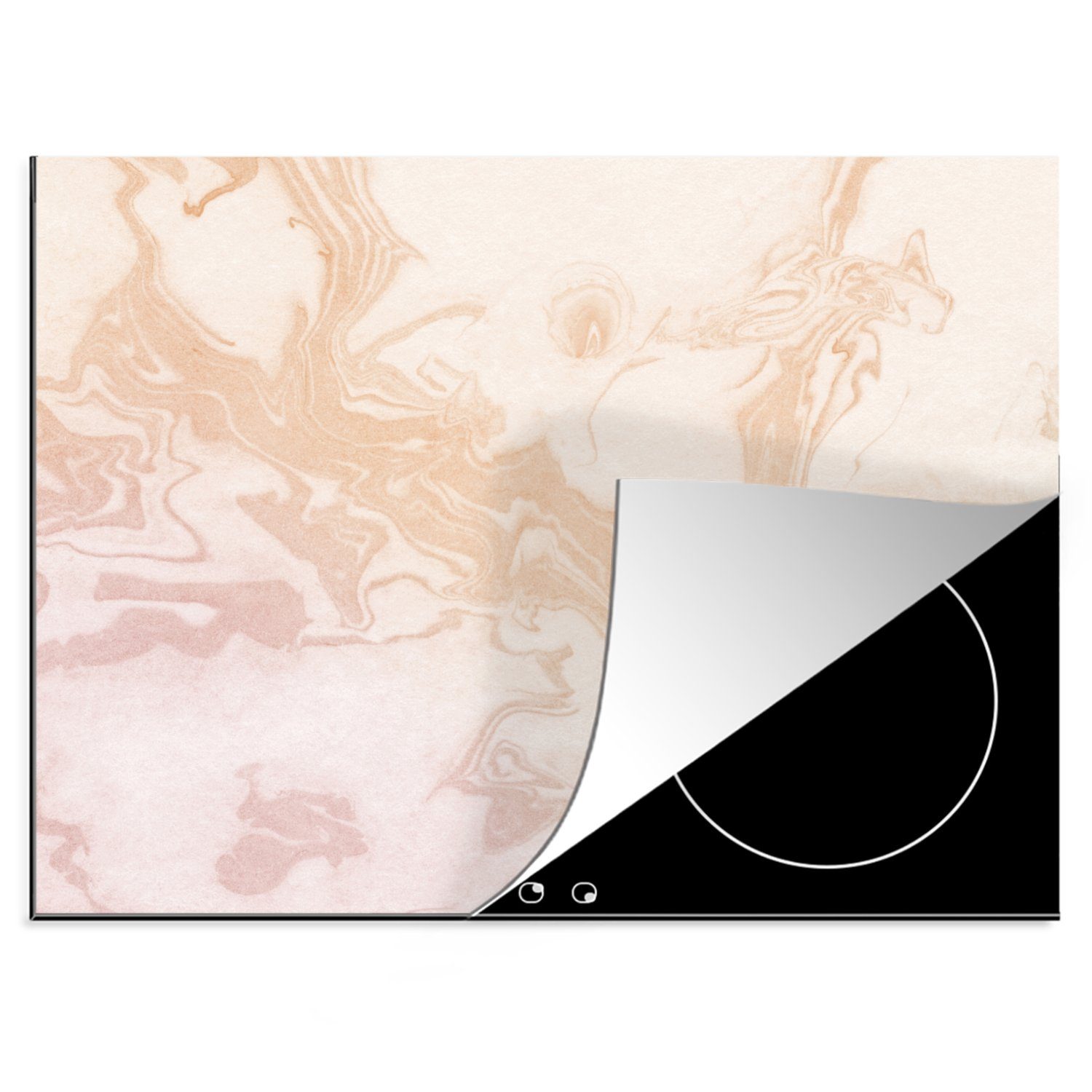 MuchoWow Herdblende-/Abdeckplatte Marmor - Rosa - Muster, Vinyl, (1 tlg), 70x52 cm, Mobile Arbeitsfläche nutzbar, Ceranfeldabdeckung