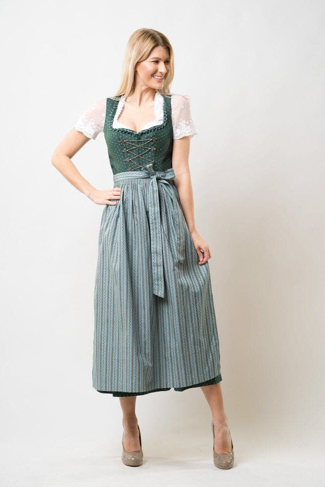 Nübler Dirndl Damen Dirndl lang im Landhausstil, Rocklänge 90cm (Dirndl Set günstig online kaufen