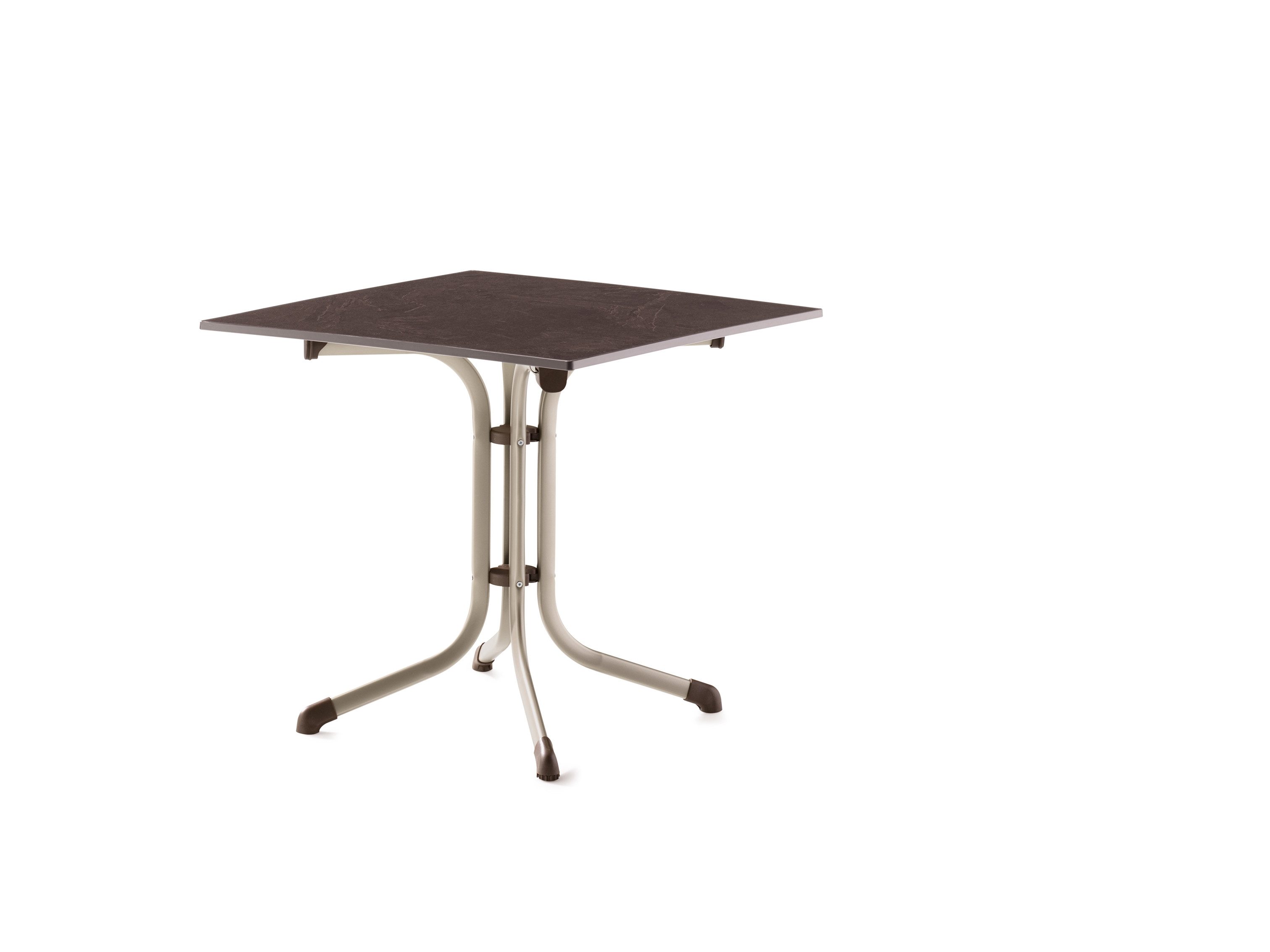 Sieger Boulevard-Klapptisch – 120x80 Cm, Vivodur-Platte In Schieferdekor Mocca, Champagner Gestell
