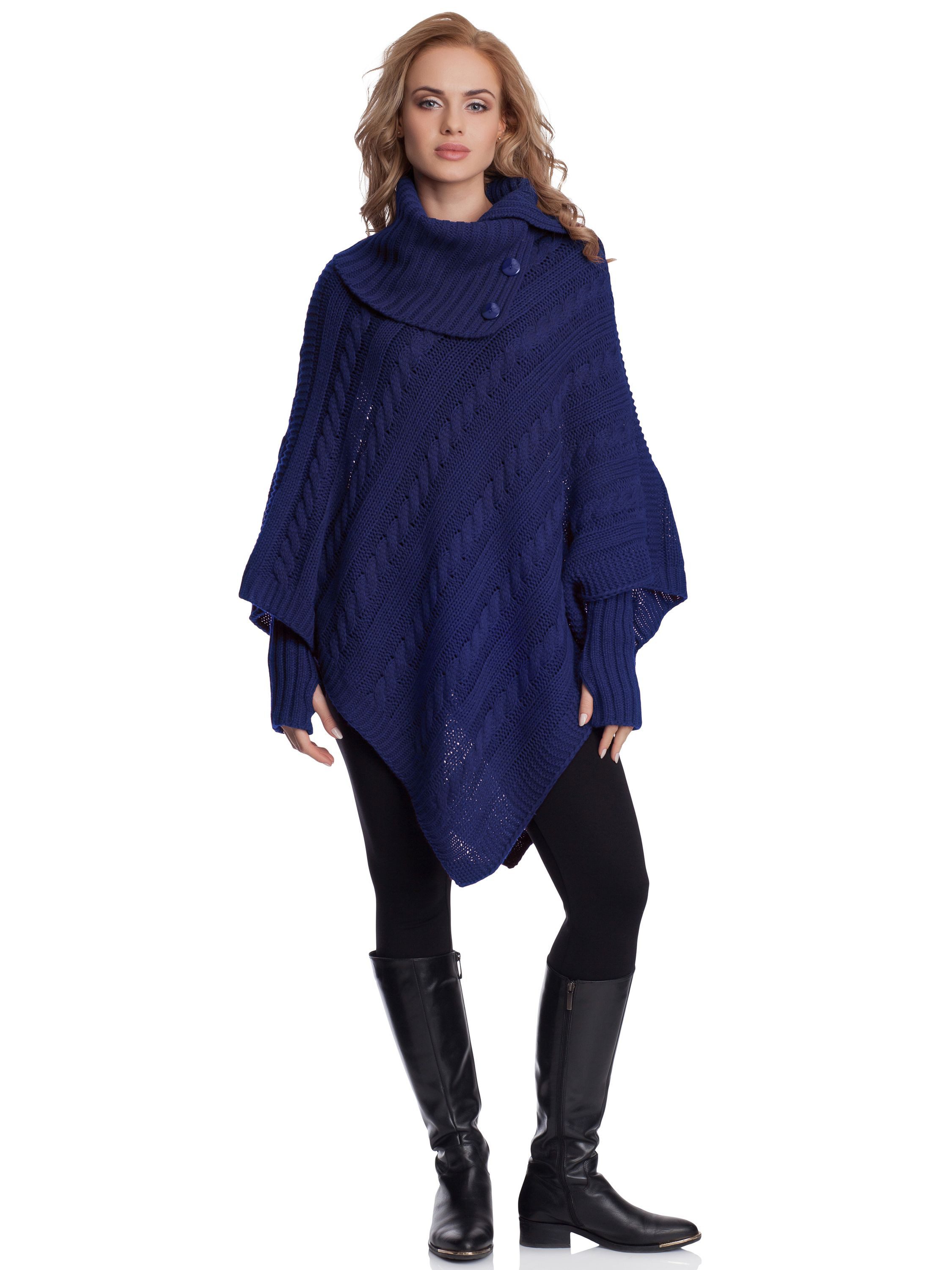 Merry Style Strickponcho Damen Poncho N4293