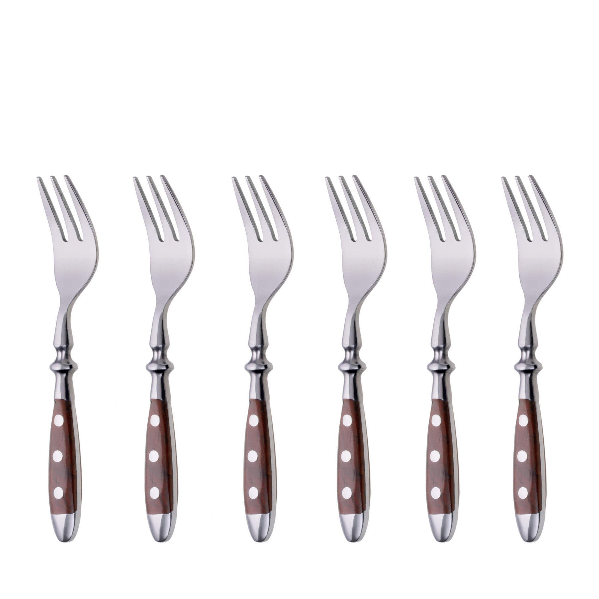 GRÄWE Kuchengabel GRÄWE Kuchengabeln 6 Stück, Serie Nürnberg, BRAUN