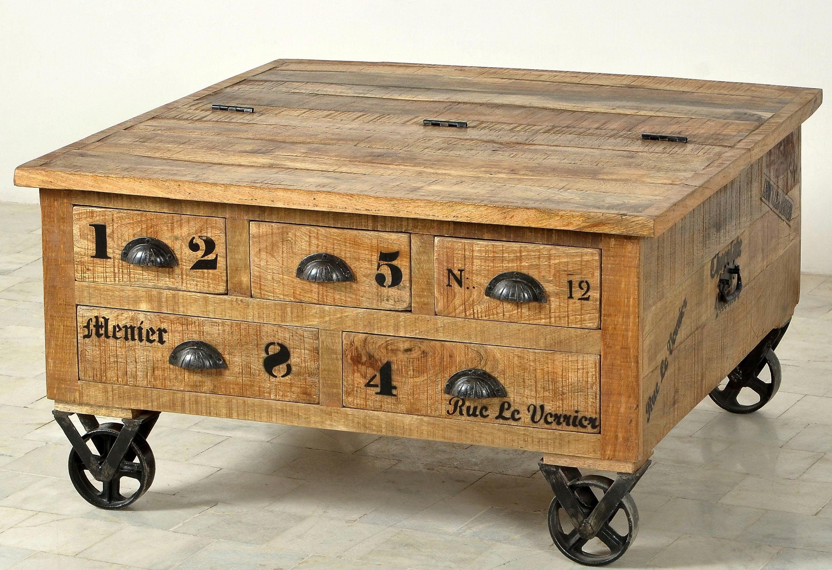 SIT Couchtisch Rustic, im factory design, Breite 90 cm, Shabby Chic, Vintage, quadratisch. Reduzierter Preis € 490,04. Unverbindliche Preisempfehlung € 971,00