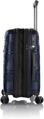 Heys Hartschalen-Trolley Milos navy blau, 53 cm, 4 Rollen, Hartschalen-Koffer Handgepäck-Koffer TSA Schloss Volumenerweiterung