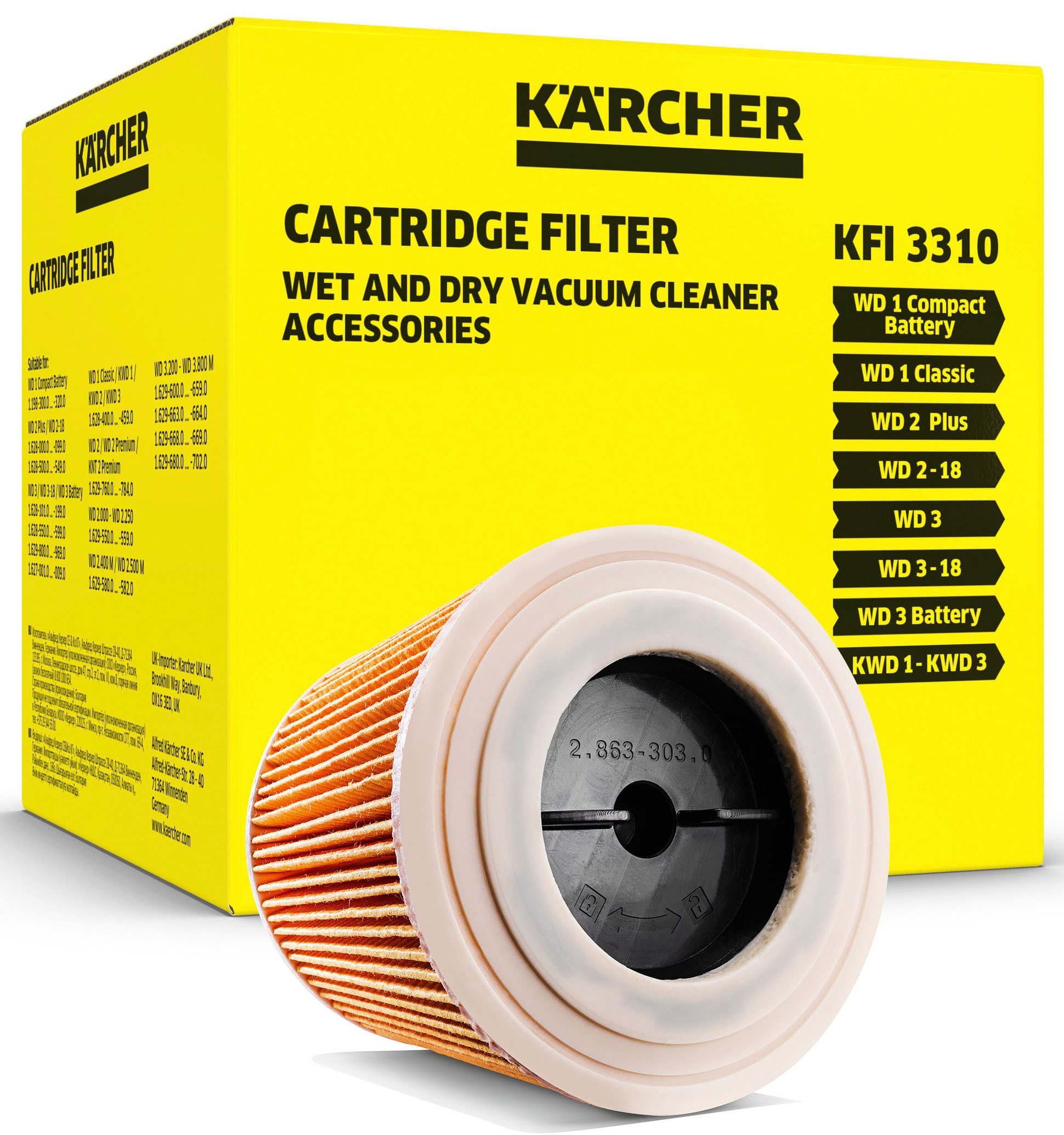 KÄRCHER Patronenfilter KFI 3310, für für WD 1 / WD 2 / WD 3, einteilig