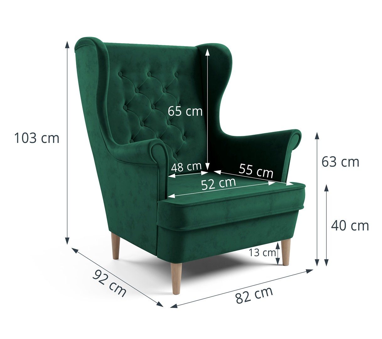 Beautysofa Sessel Falco III (stilvoll Polstersessel in skandinavisches Stil) – Bild 4 von 5