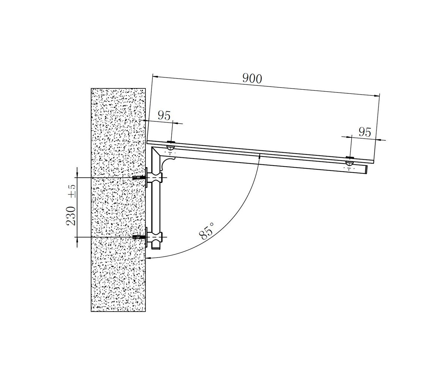 BuyLando.Shop Vordach BuyLando.Shop 1 Stck. L- Edelstahlhalterung für Glasvordach/ Vordachha