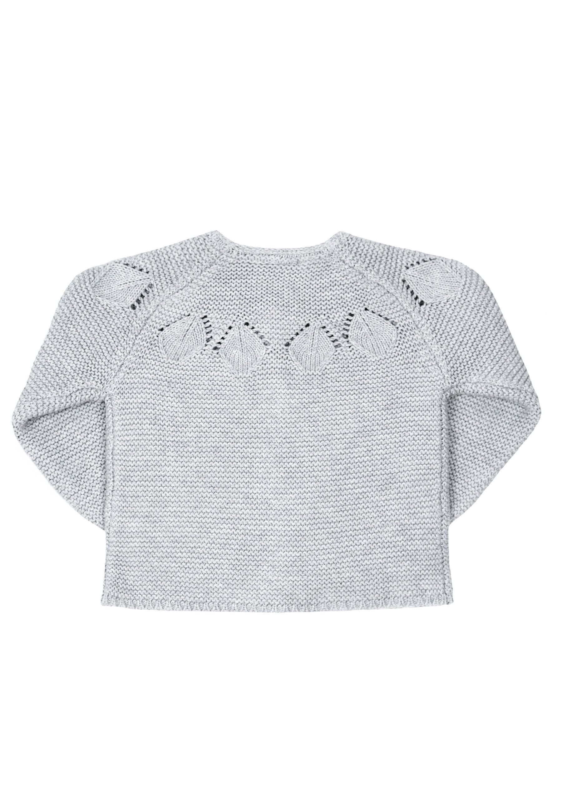 Stellou & friends Strickjacke Stellou & friends Ajourstrick-Cardigan - grau Stellou & friends Ajourstrick-Cardigan - grau