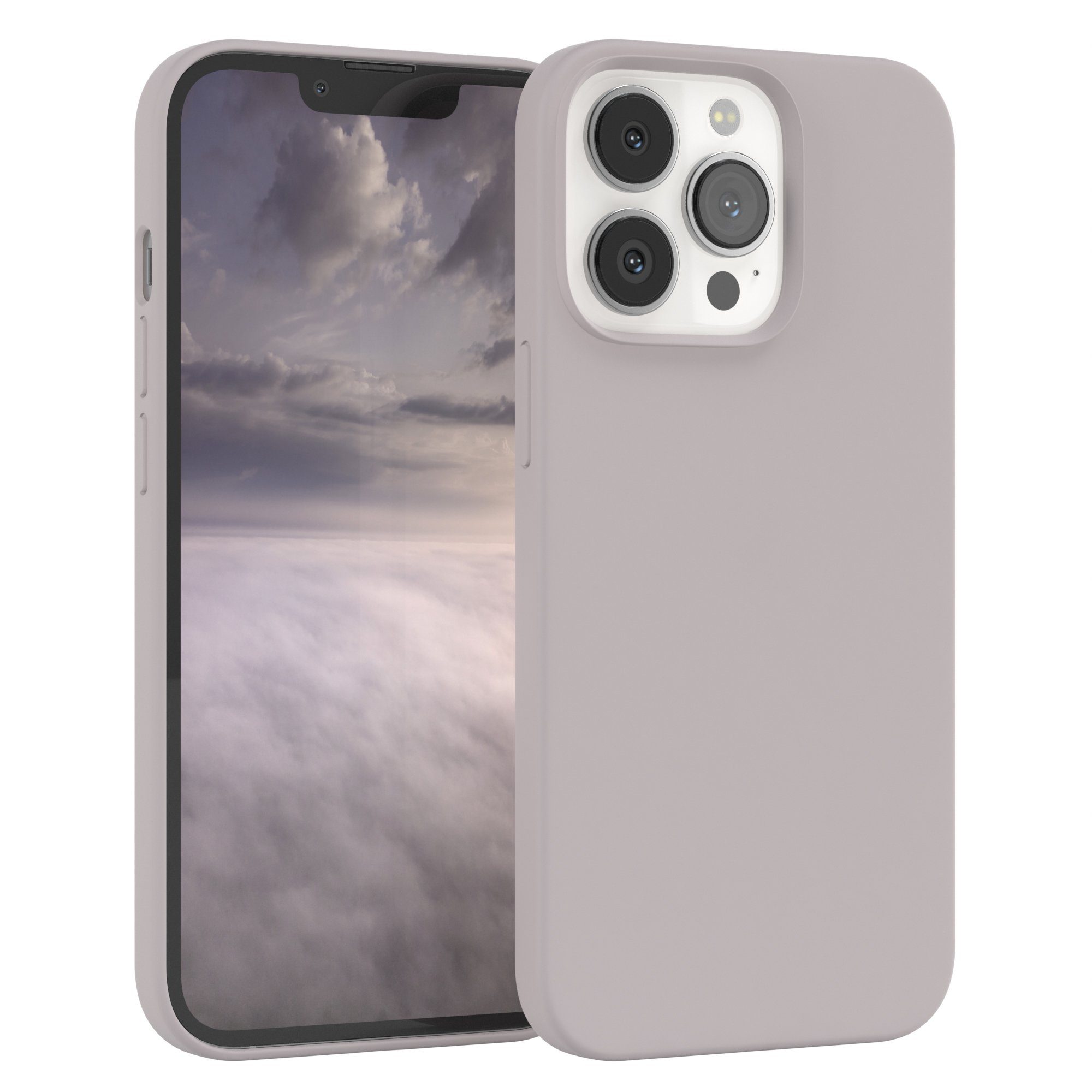 EAZY CASE Handyhülle Premium Silikon Case für Apple iPhone 13 Pro 6,1 Zoll, Hülle Bumper Case Slimcover mit Displayschutz Silikonhülle Altrosa