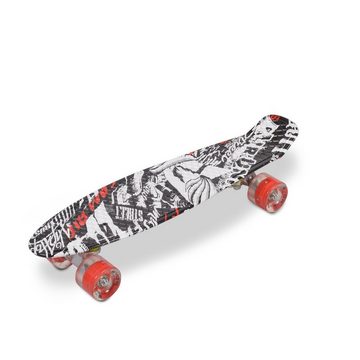 Byox Skateboard Kinder Skateboard 22" Skull, 85A PU LED Rollen ABEC 7 Lager Aluminium-Achsen