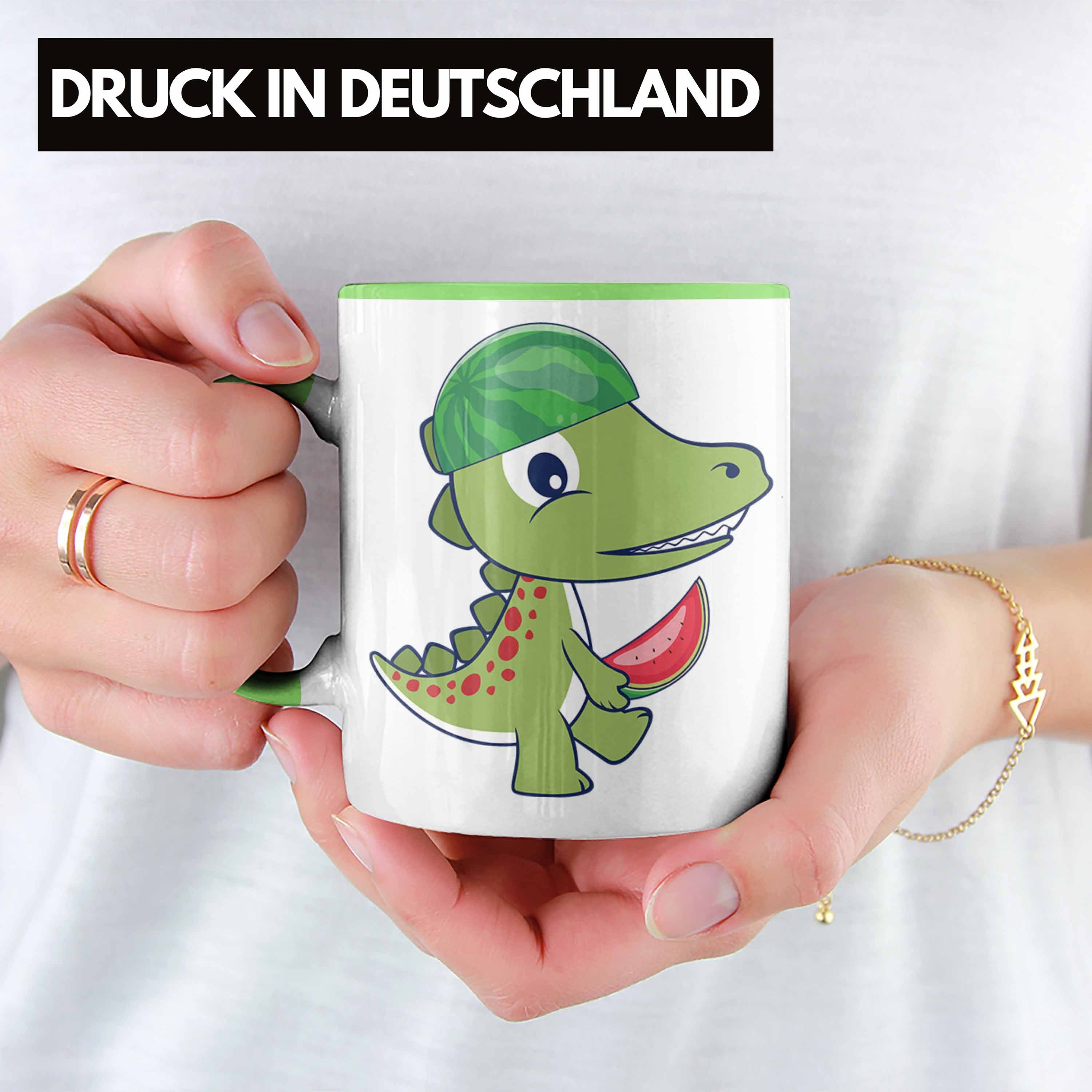 Jungs Geburtstag Tasse Tasse Geschenkidee Geschenk Trendation Dinosaurier Grün Dino Lustiger T-Rex Trendation -
