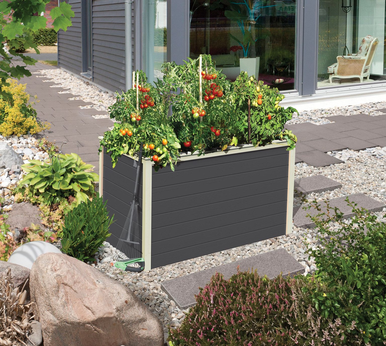 Karibu Hochbeet Karibu Hochbeet Steck- / Schraubsystem 19 mm, Typ 0, 19 mm, terragrau, 260 Liter, 0,64 m², inkl. feuchtigkeitshemmen