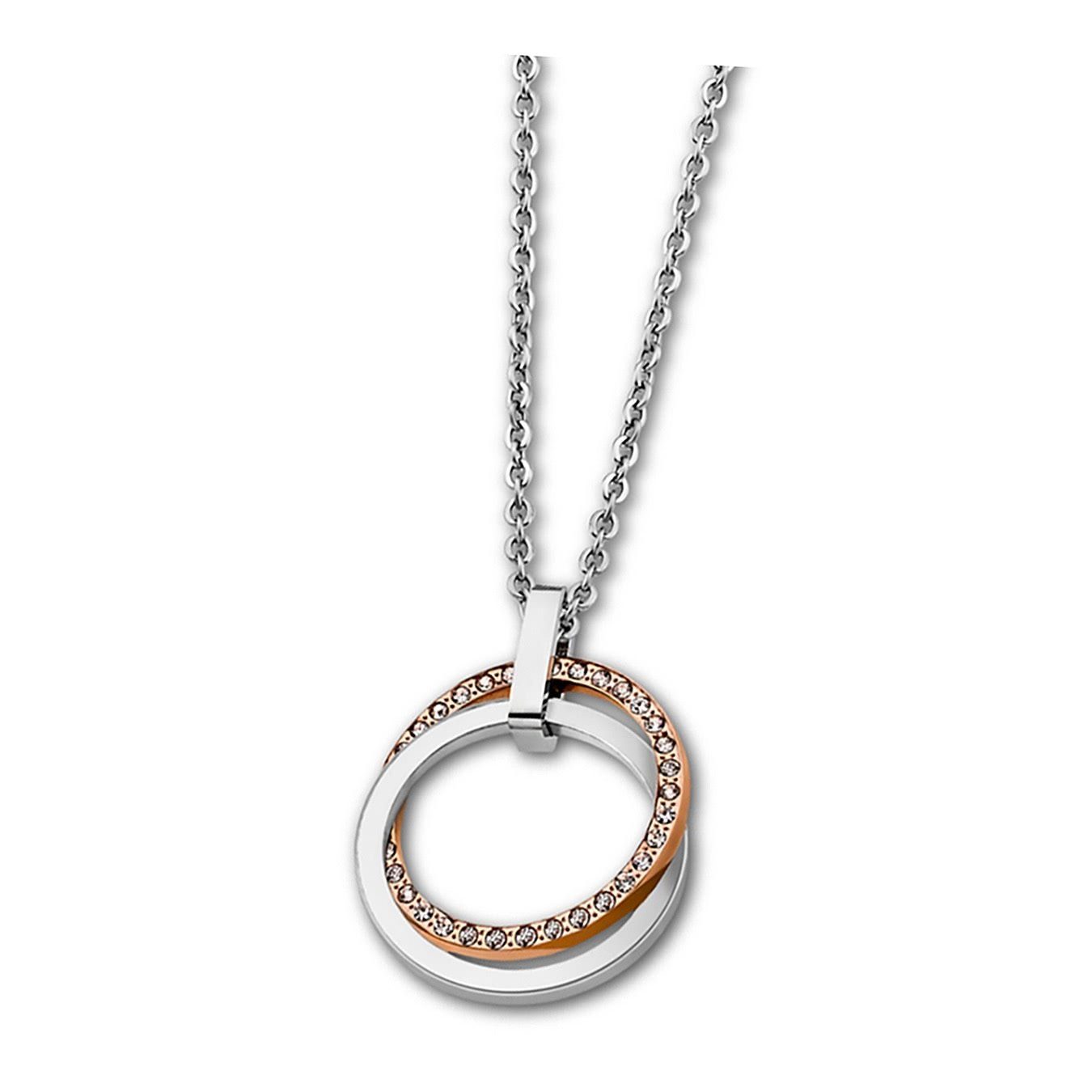Lotus Style Edelstahlkette Lotus Style Halskette silber (Halsketten, Halskette), Halsketten für Damen Edelstahl (Stainless Steel)