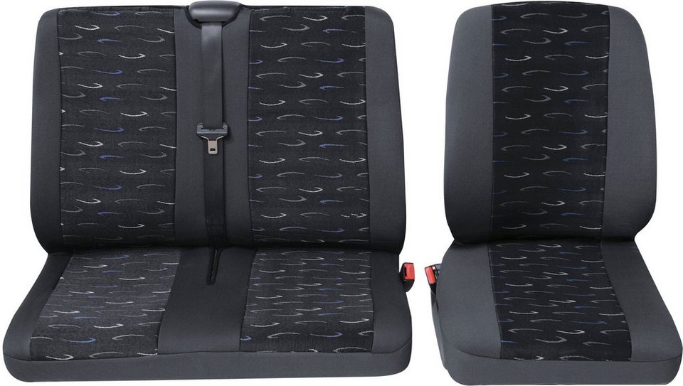 Petex Autositzbezug Sitzbezug für Transporter/ Kombi, 2-tlg Profi 2 in  blau, für vorne, Bestehend aus Einzelsitz und Doppelsitz, universelle  Passform
