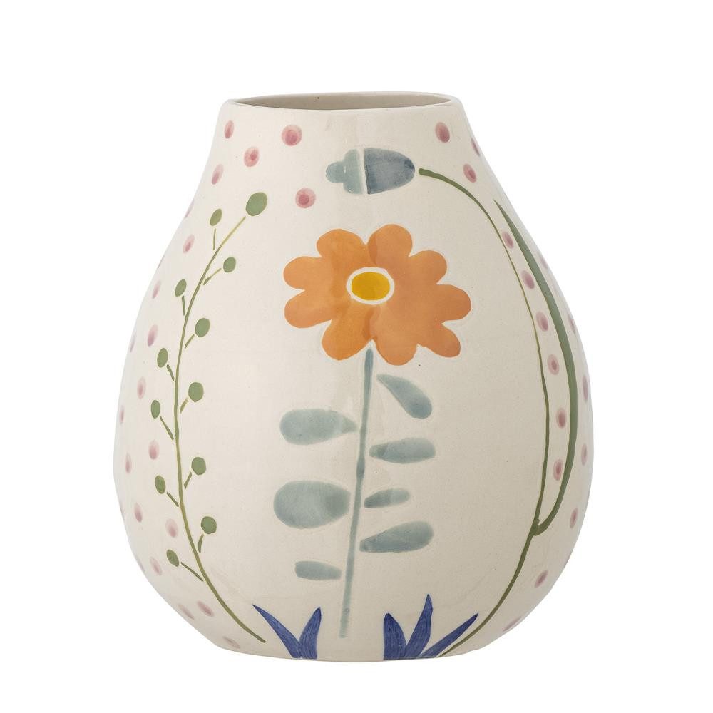 Bloomingville Dekovase Taza, Naturfarben aus Steingut mit Blumenmotiv günstig online kaufen