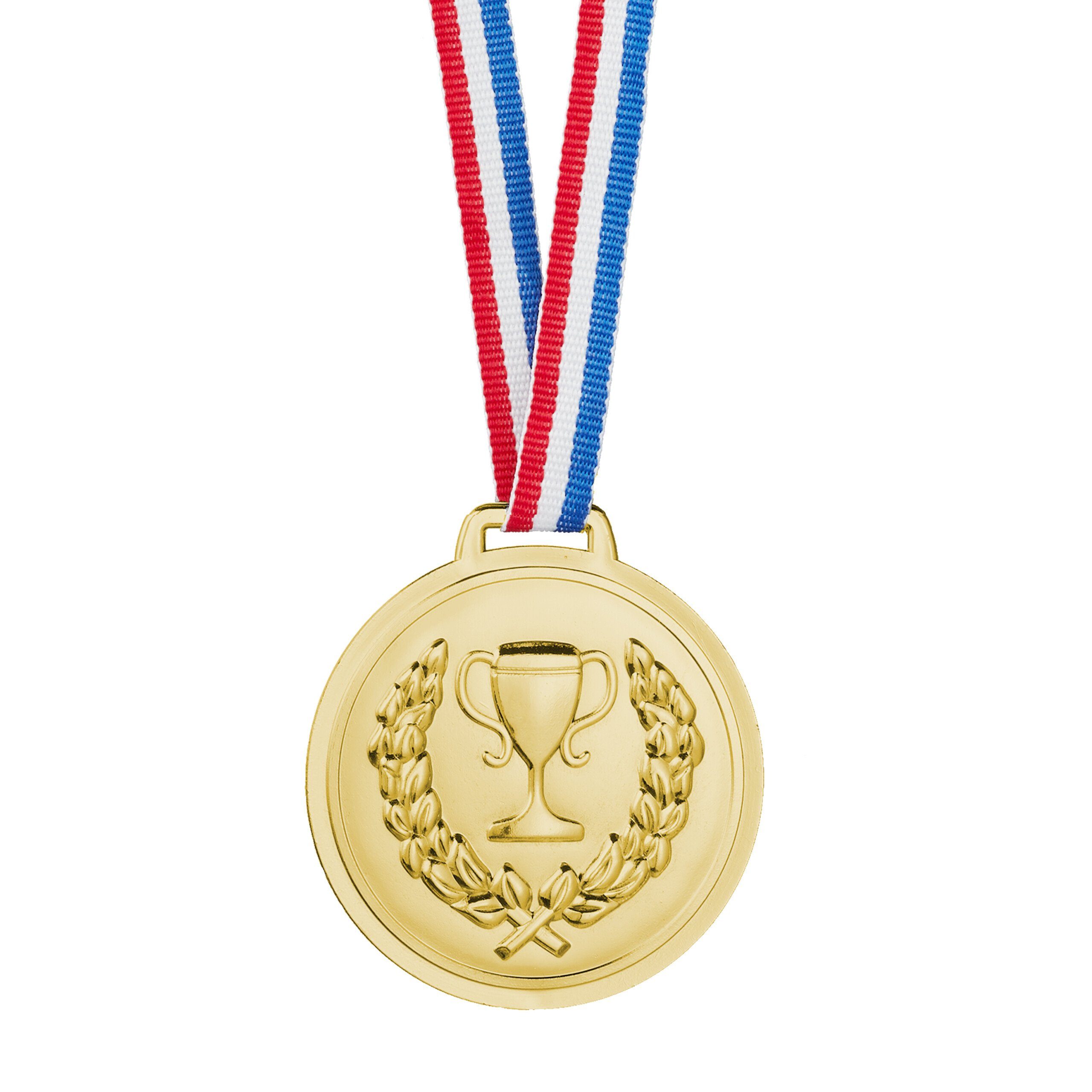 relaxdays Dekoobjekt Gold Medaille 12er Set für Kinder