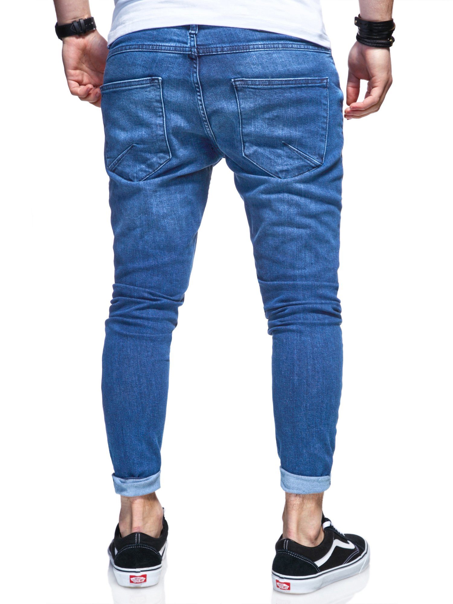 ODIN Slim-fit-Jeans mit behype Destroyed-Parts hellblau