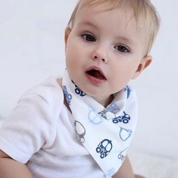 CALIYO Lätzchen Lätzchen Baby, 8/10 Stück Dreieckstuch Baby 100 % Baumwolle, Musselin Halstuch Baby mit 2 Verstellbares Druckknopf, Baby Halstuch, (wickeln, 10-St)