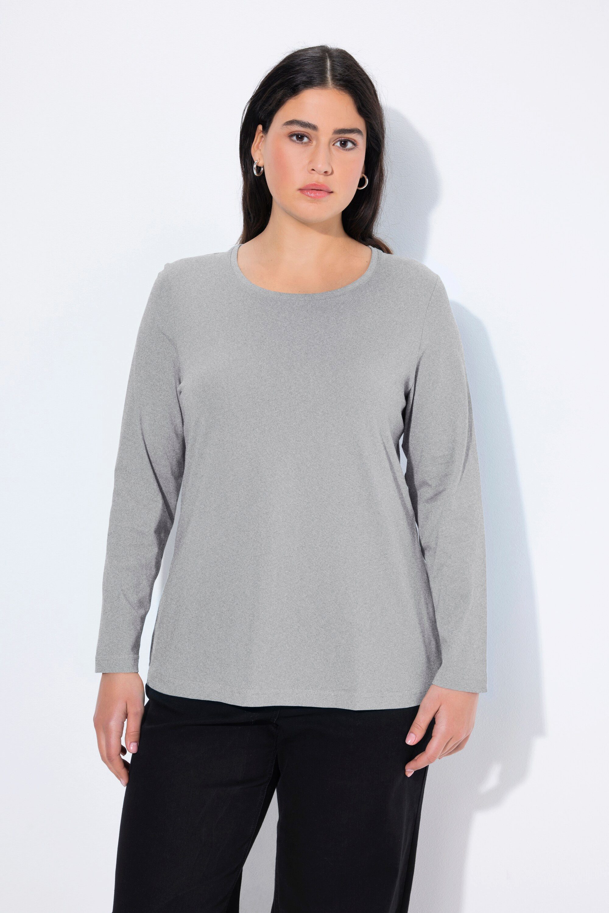 Ulla Popken T-Shirt bis 64 Oberteil Langarmshirt Basic Langarm günstig online kaufen