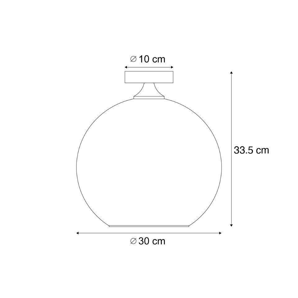 Qazqa Deckenleuchte Sandra, ohne Leuchtmittel, E27, Schwarz, Art Deco, Glas, 1-flammig