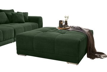 luma-home Polsterhocker 15176 (XXL-Hocker 120x120 cm mit Federkernpolsterung, passend zum Big Sofa), Cordstoff Grün