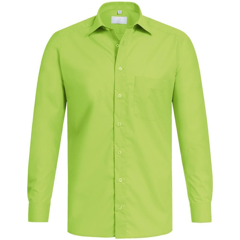 GREIFF Langarmhemd Greiff Corporate Hemd BASIC Herren OEKO TEX® Apfelgrün 35/36